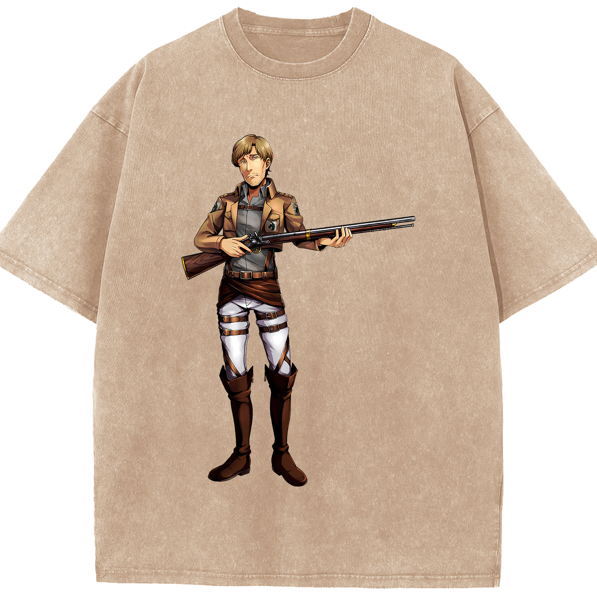 （画像用） 進撃の巨人 Attack on Titan 綿100% ヴィンテージ風 半袖Tシャツ（フロントプリント）