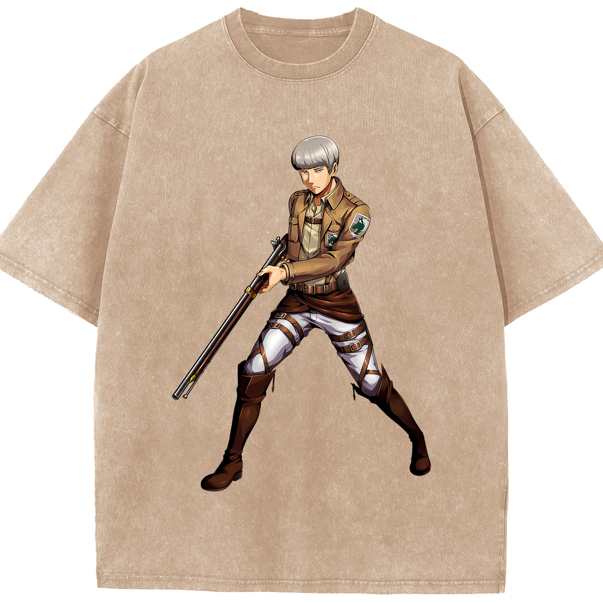 （画像用） 進撃の巨人 Attack on Titan 綿100% ヴィンテージ風 半袖Tシャツ（フロントプリント）