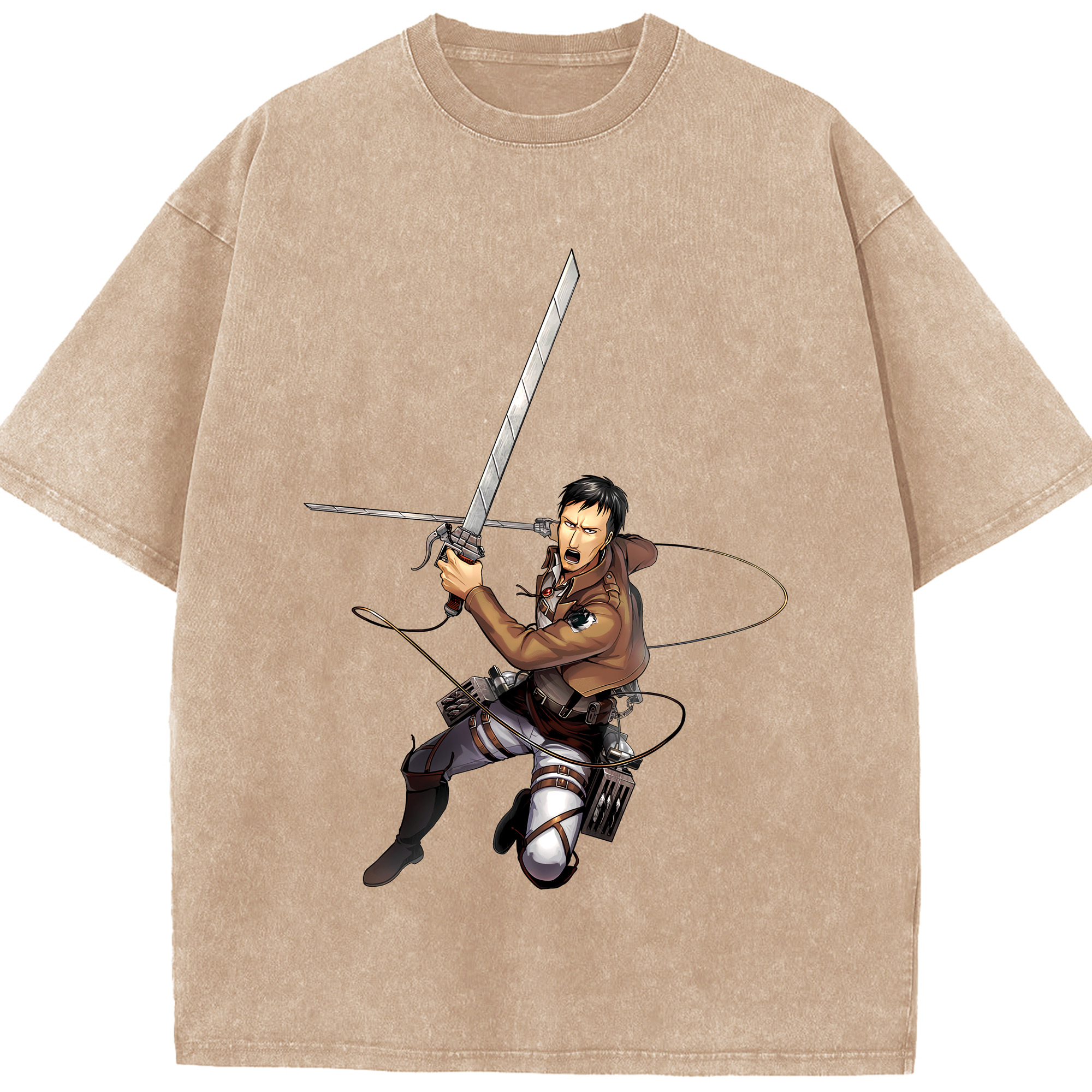 （画像用） 進撃の巨人 Attack on Titan 綿100% ヴィンテージ風 半袖Tシャツ（フロントプリント）