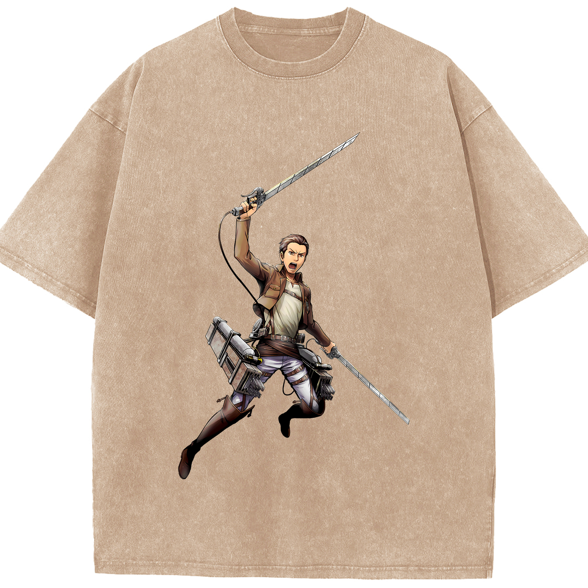 （画像用） 進撃の巨人 Attack on Titan 綿100% ヴィンテージ風 半袖Tシャツ（フロントプリント）