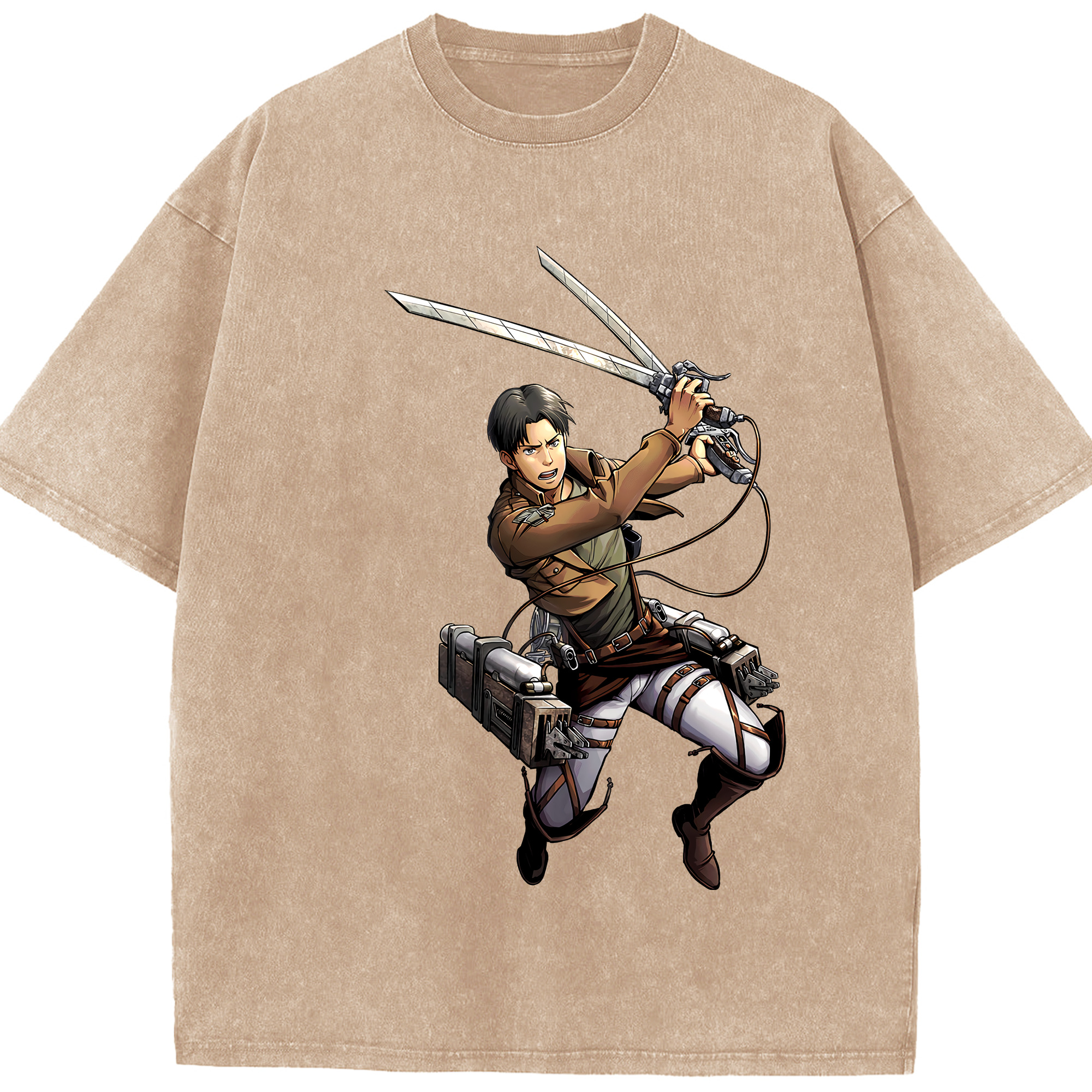 （画像用） 進撃の巨人 Attack on Titan 綿100% ヴィンテージ風 半袖Tシャツ（フロントプリント）