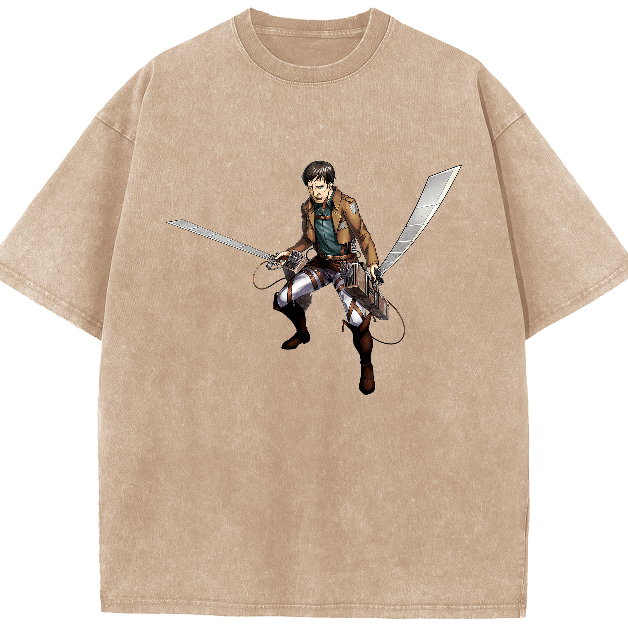 （画像用） 進撃の巨人 Attack on Titan 綿100% ヴィンテージ風 半袖Tシャツ（フロントプリント）