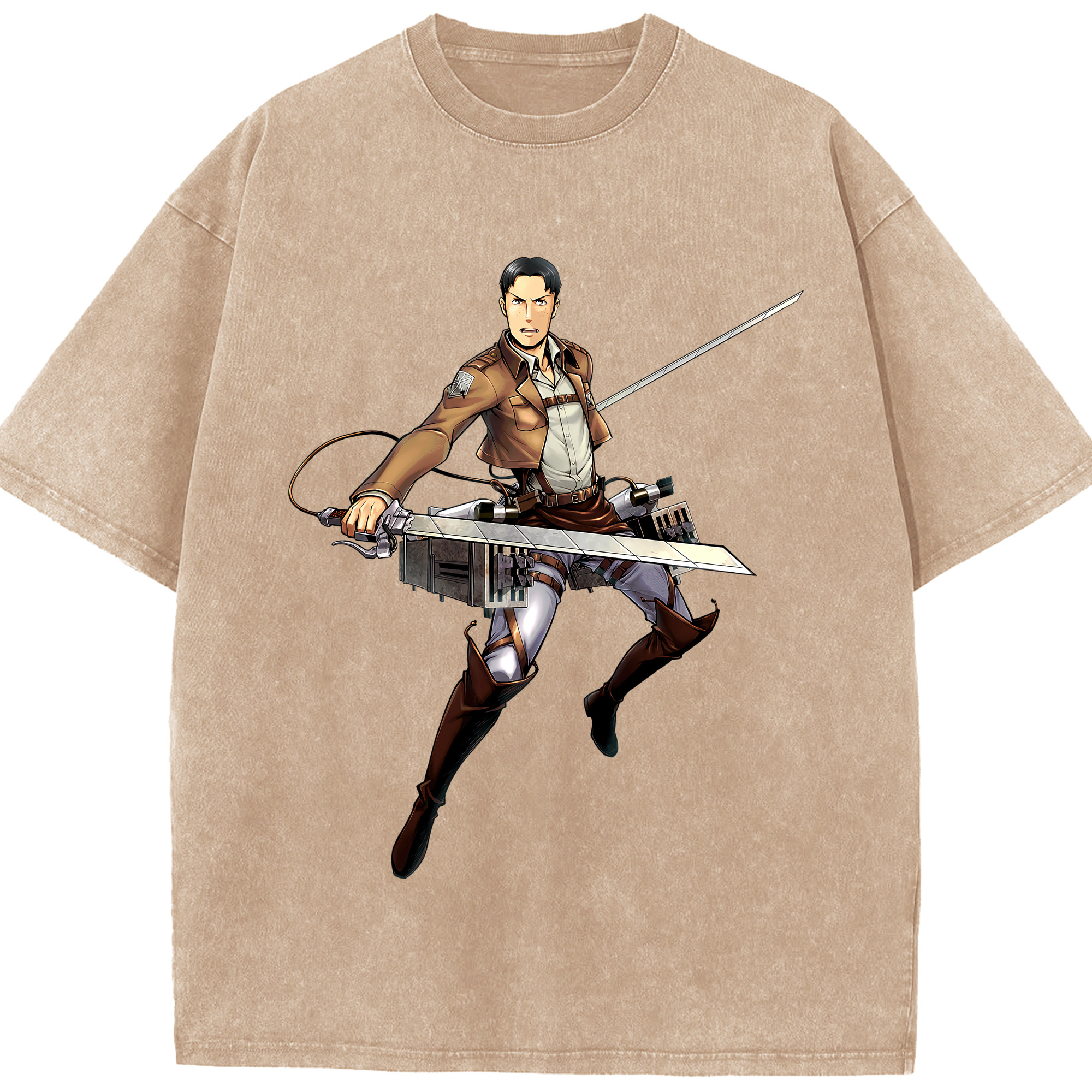 （画像用） 進撃の巨人 Attack on Titan 綿100% ヴィンテージ風 半袖Tシャツ（フロントプリント）