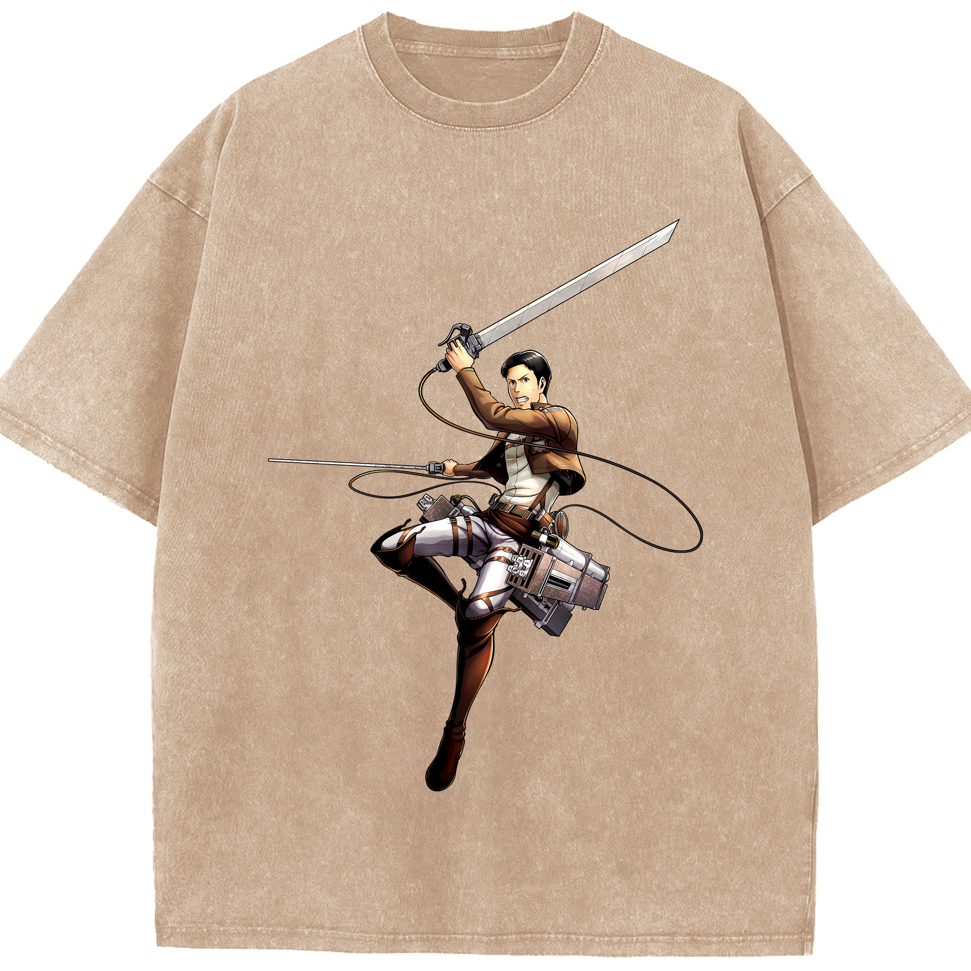 （画像用） 進撃の巨人 Attack on Titan 綿100% ヴィンテージ風 半袖Tシャツ（フロントプリント）