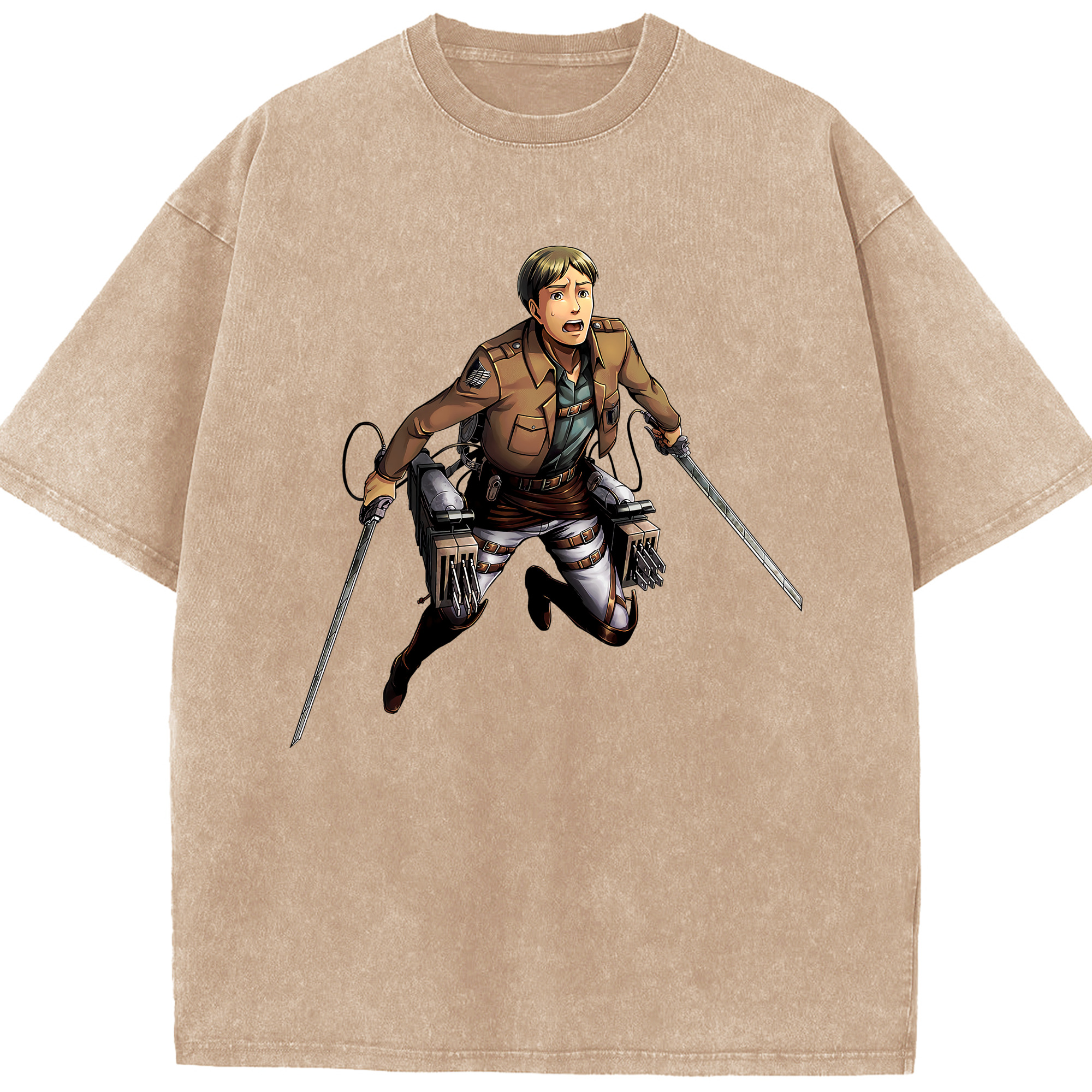 （画像用） 進撃の巨人 Attack on Titan 綿100% ヴィンテージ風 半袖Tシャツ（フロントプリント）
