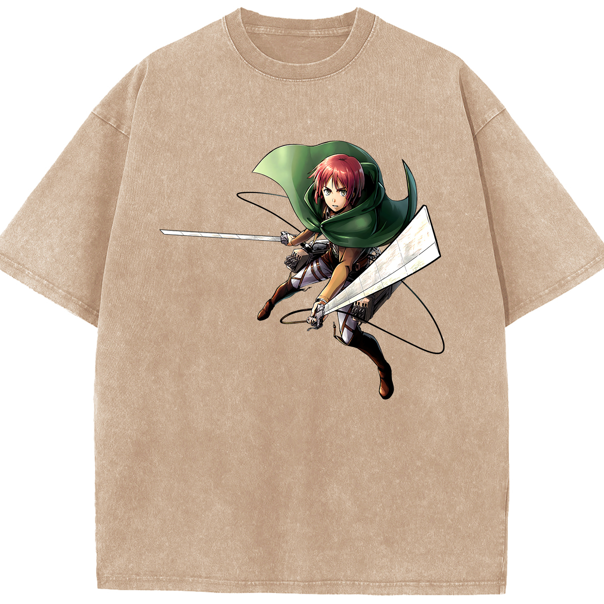 （画像用） 進撃の巨人 Attack on Titan 綿100% ヴィンテージ風 半袖Tシャツ（フロントプリント）