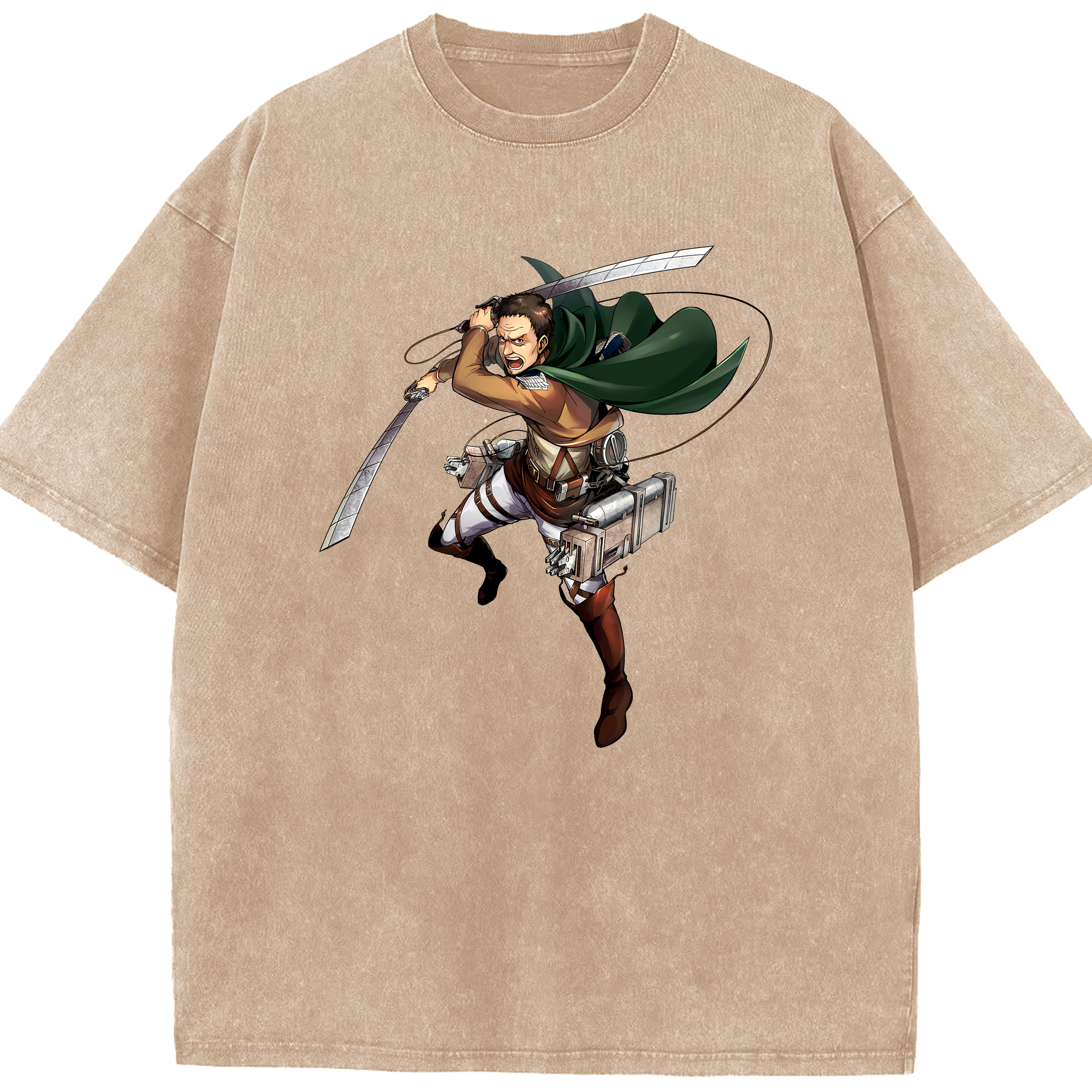 （画像用） 進撃の巨人 Attack on Titan 綿100% ヴィンテージ風 半袖Tシャツ（フロントプリント）