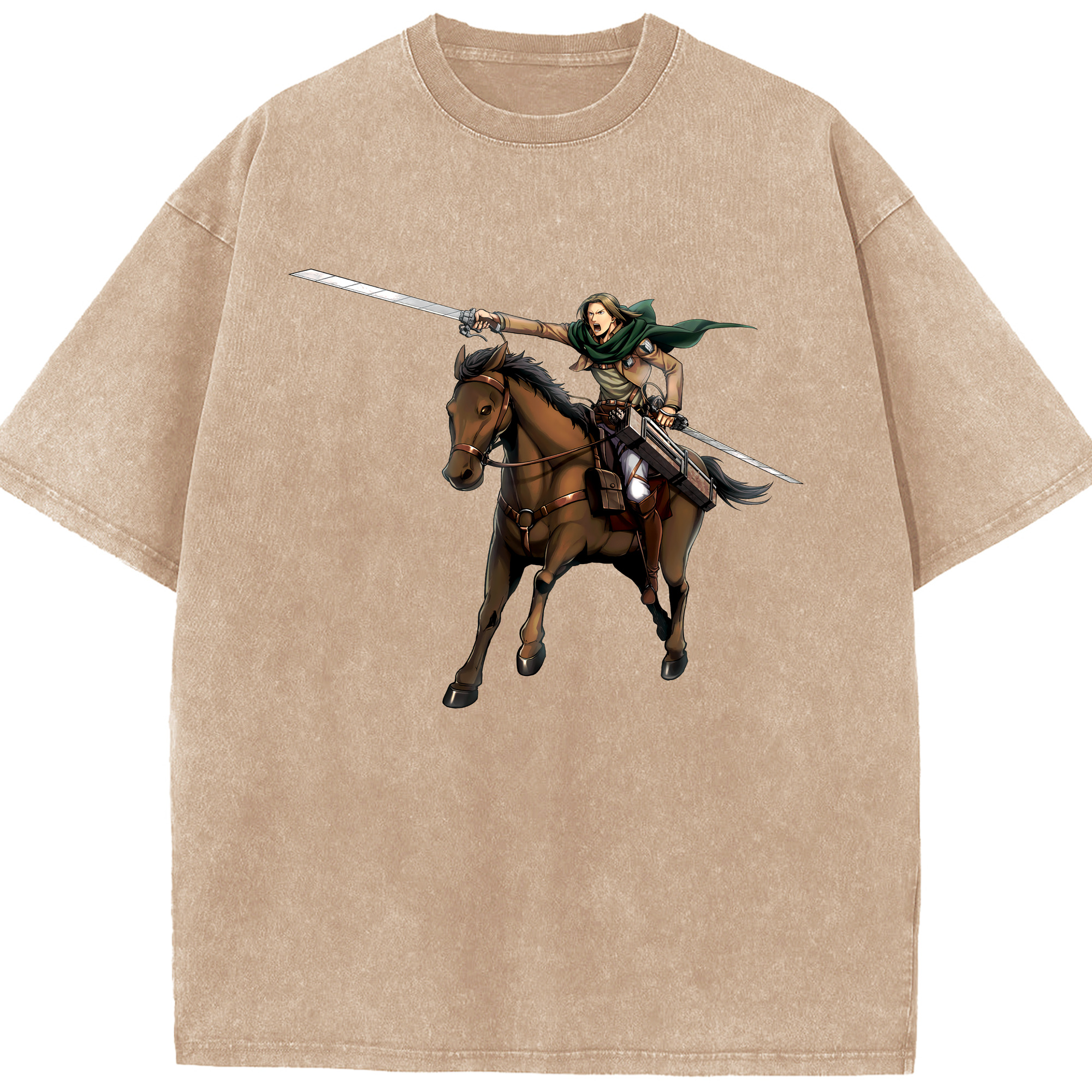 （画像用） 進撃の巨人 Attack on Titan 綿100% ヴィンテージ風 半袖Tシャツ（フロントプリント）