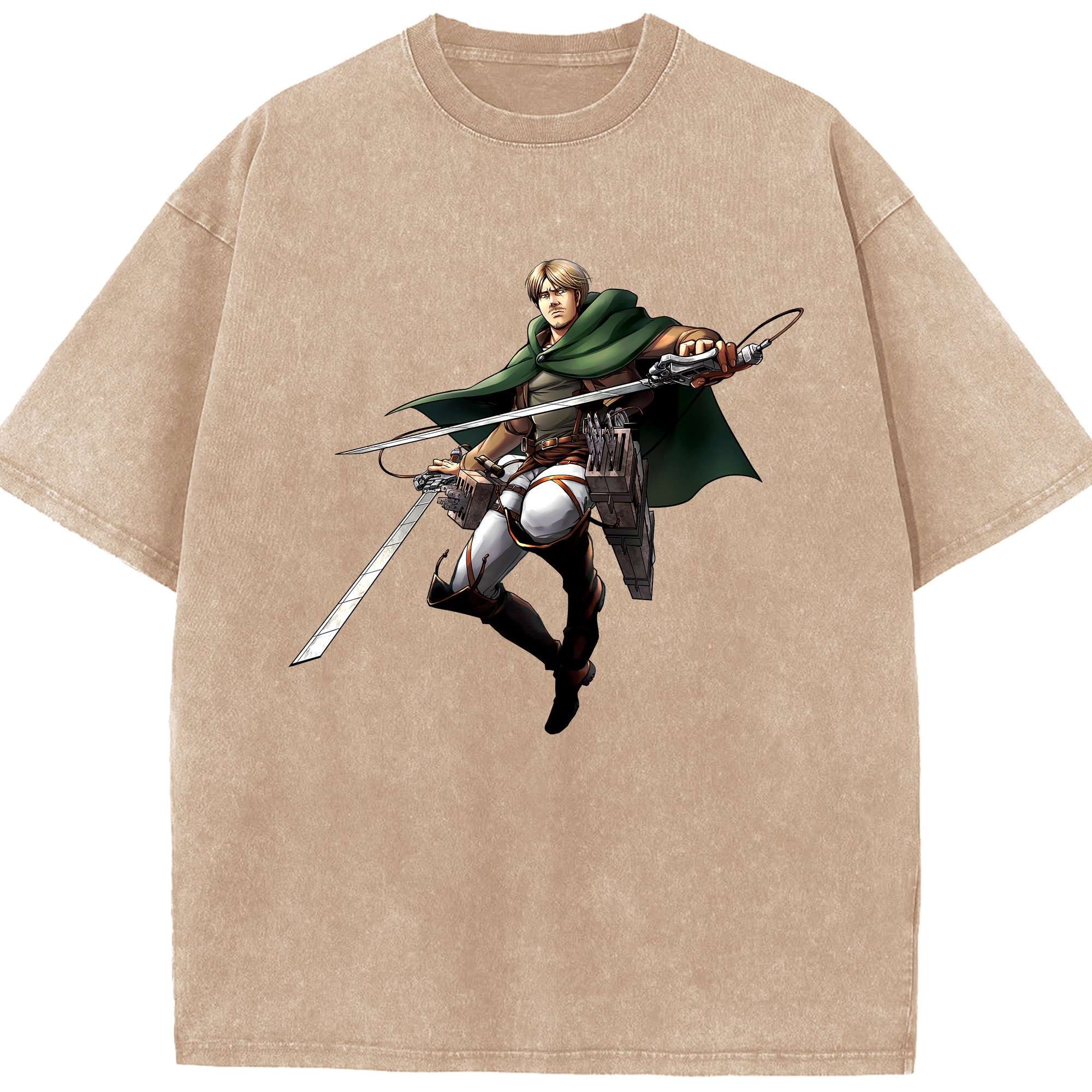（画像用） 進撃の巨人 Attack on Titan 綿100% ヴィンテージ風 半袖Tシャツ（フロントプリント）