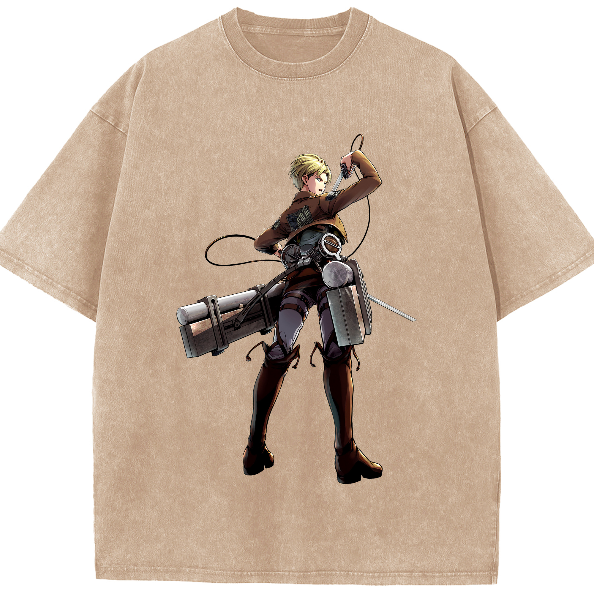 （画像用） 進撃の巨人 Attack on Titan 綿100% ヴィンテージ風 半袖Tシャツ（フロントプリント）