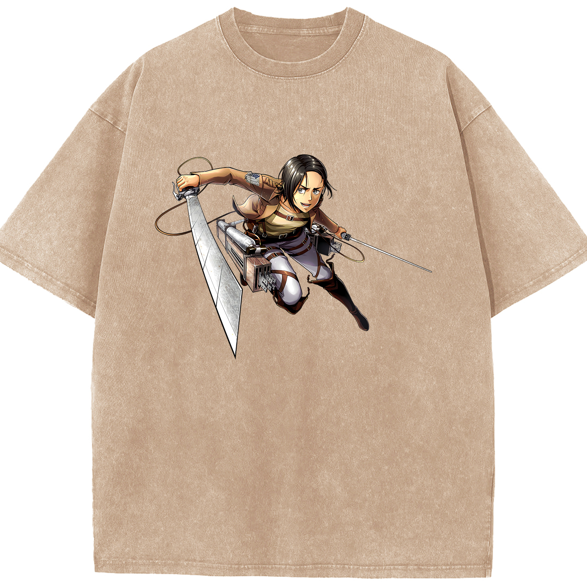 （画像用） 進撃の巨人 Attack on Titan 綿100% ヴィンテージ風 半袖Tシャツ（フロントプリント）