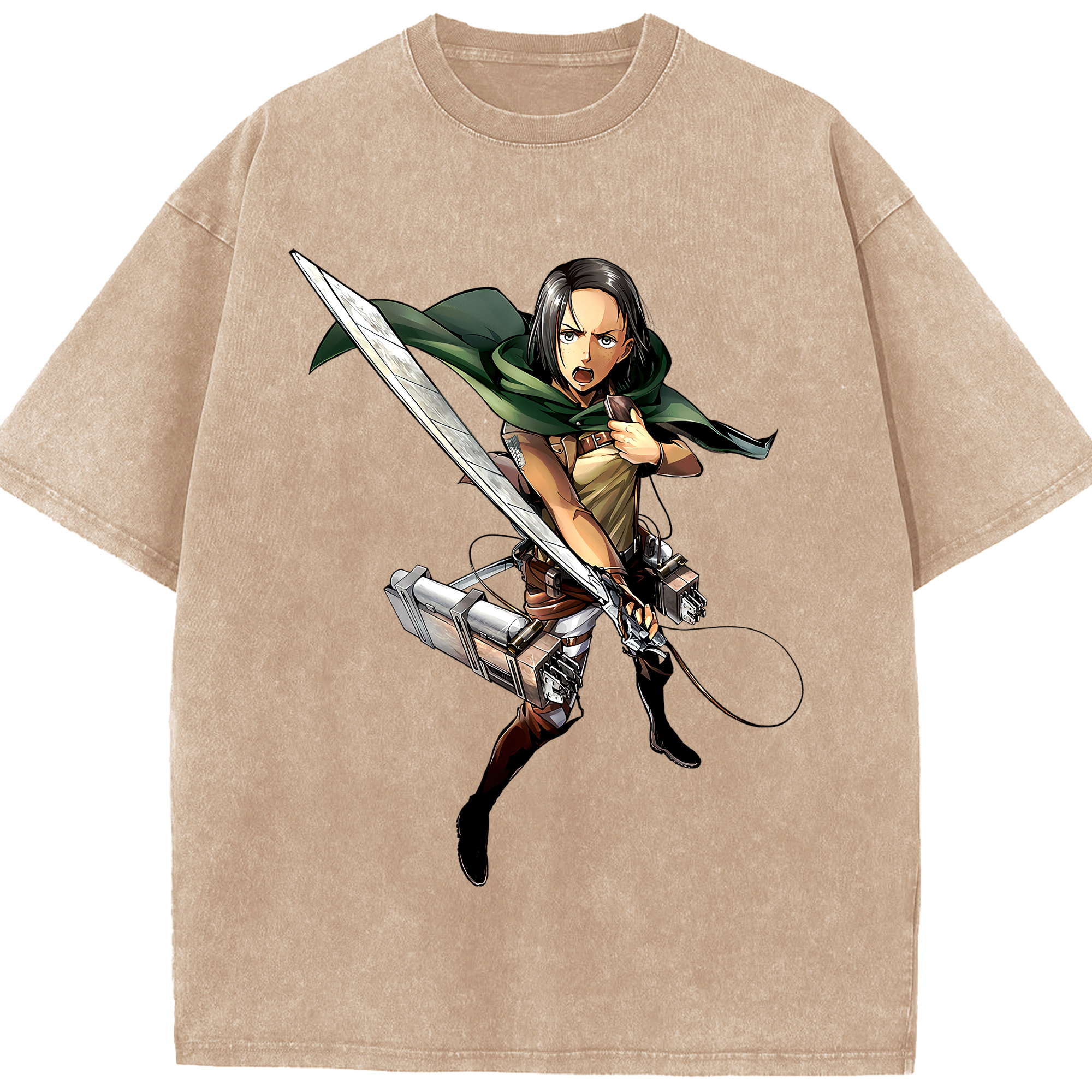 （画像用） 進撃の巨人 Attack on Titan 綿100% ヴィンテージ風 半袖Tシャツ（フロントプリント）