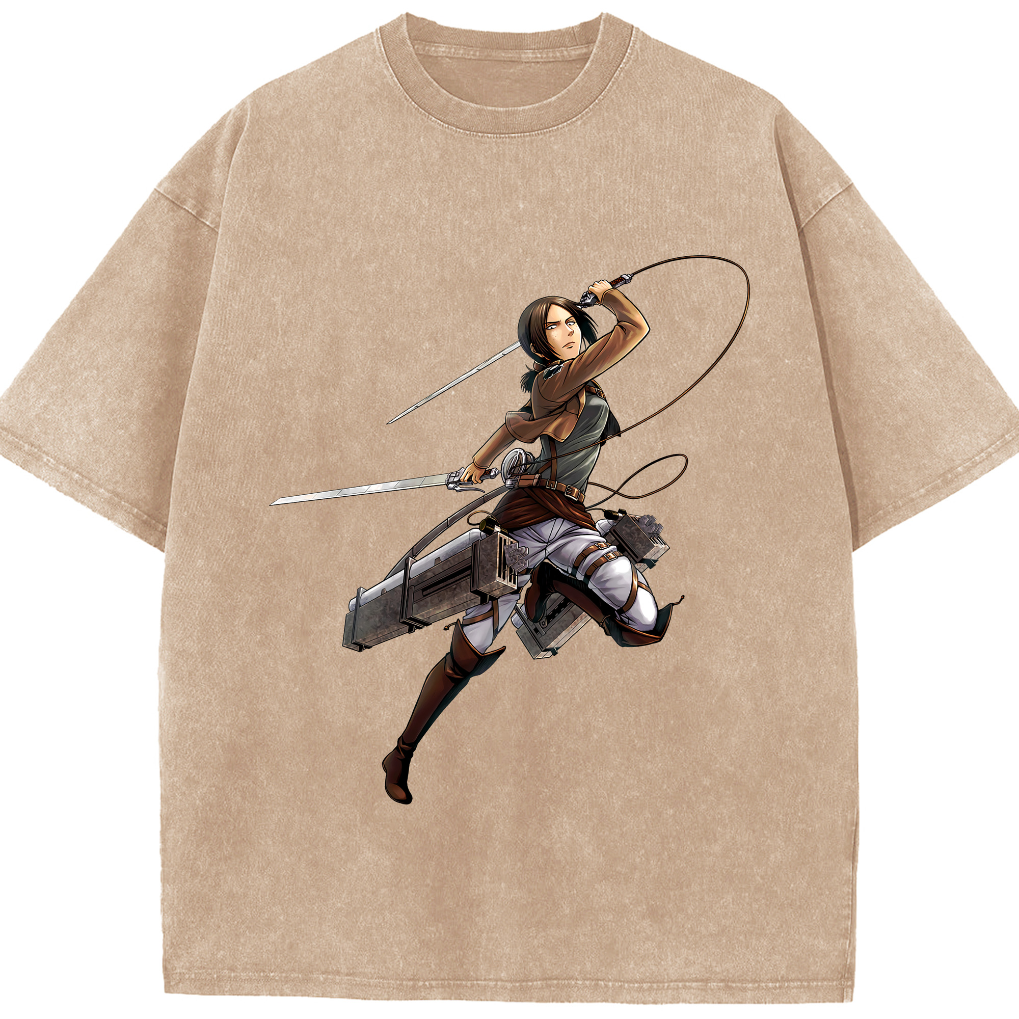 （画像用） 進撃の巨人 Attack on Titan 綿100% ヴィンテージ風 半袖Tシャツ（フロントプリント）
