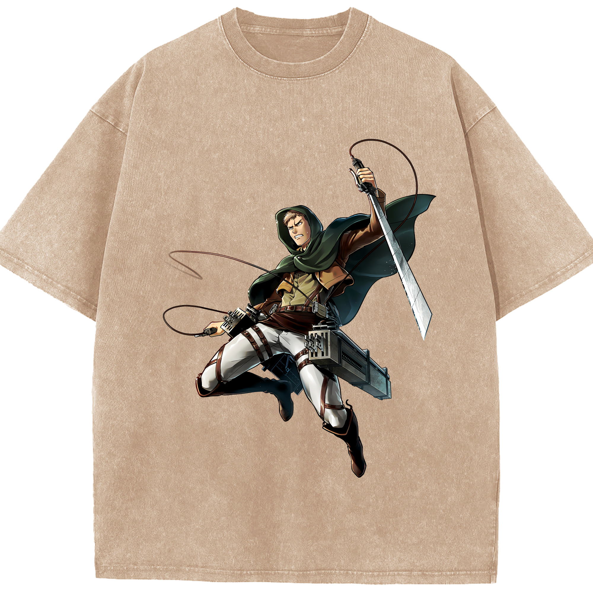 （画像用） 進撃の巨人 Attack on Titan 綿100% ヴィンテージ風 半袖Tシャツ（フロントプリント）