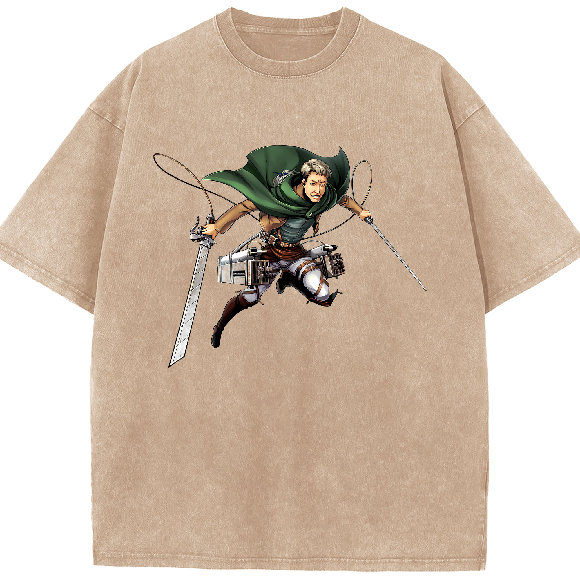 （画像用） 進撃の巨人 Attack on Titan 綿100% ヴィンテージ風 半袖Tシャツ（フロントプリント）