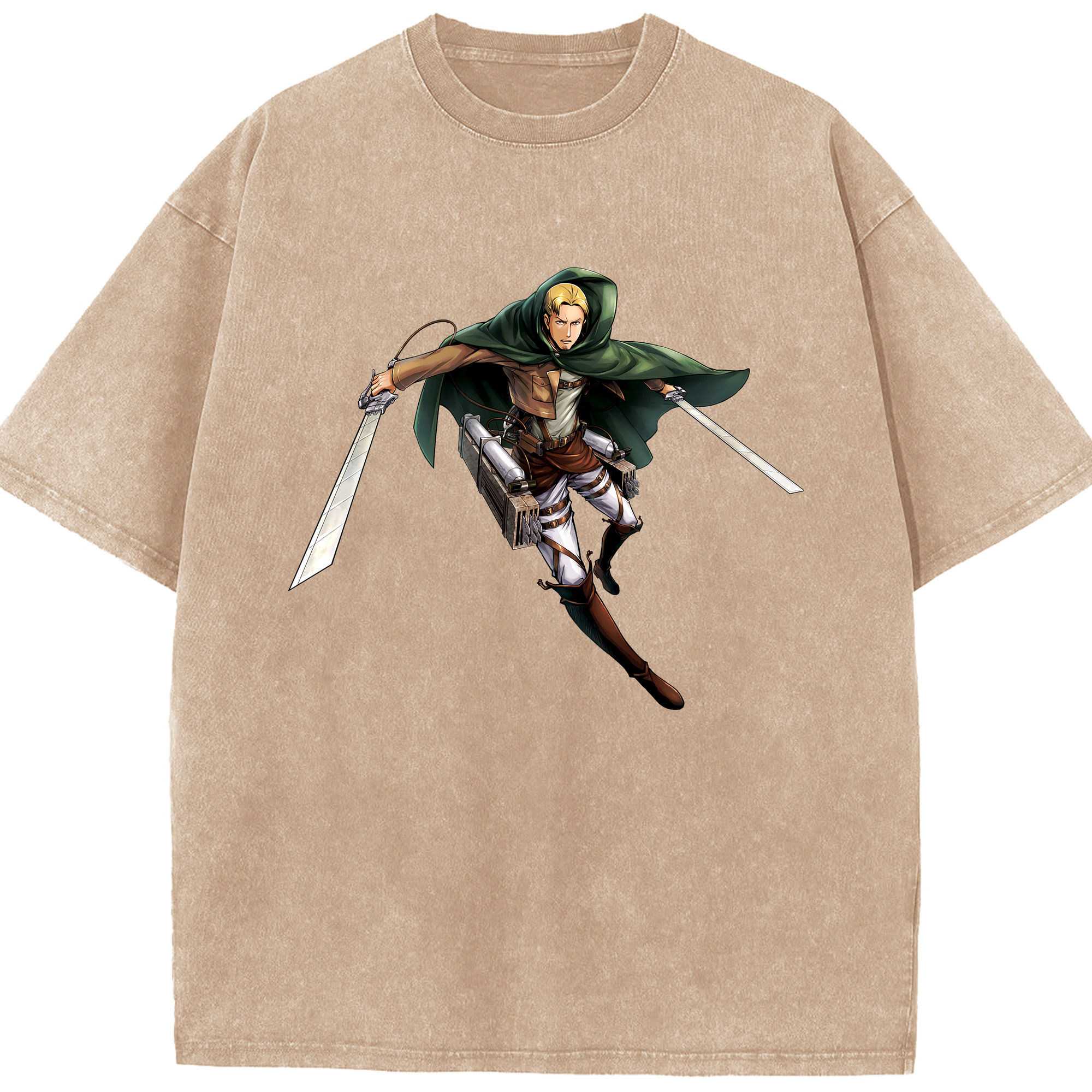（画像用） 進撃の巨人 Attack on Titan 綿100% ヴィンテージ風 半袖Tシャツ（フロントプリント）