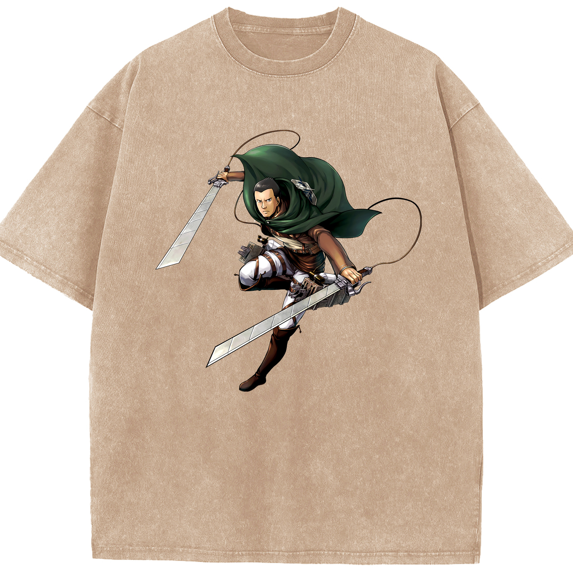 （画像用） 進撃の巨人 Attack on Titan 綿100% ヴィンテージ風 半袖Tシャツ（フロントプリント）