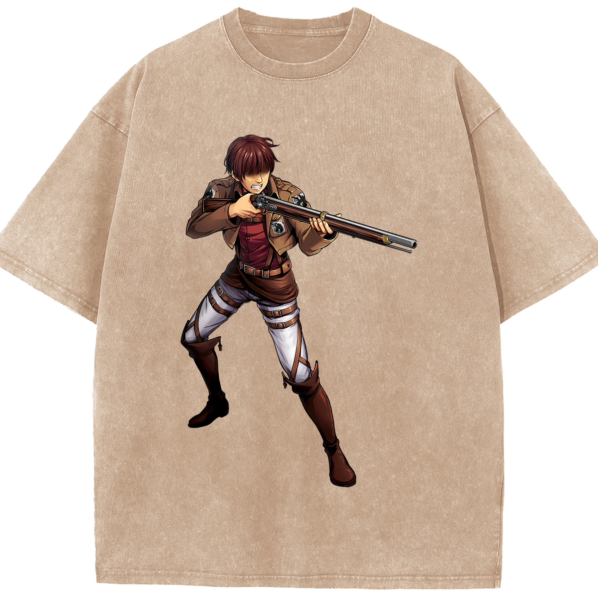 （画像用） 進撃の巨人 Attack on Titan 綿100% ヴィンテージ風 半袖Tシャツ（フロントプリント）