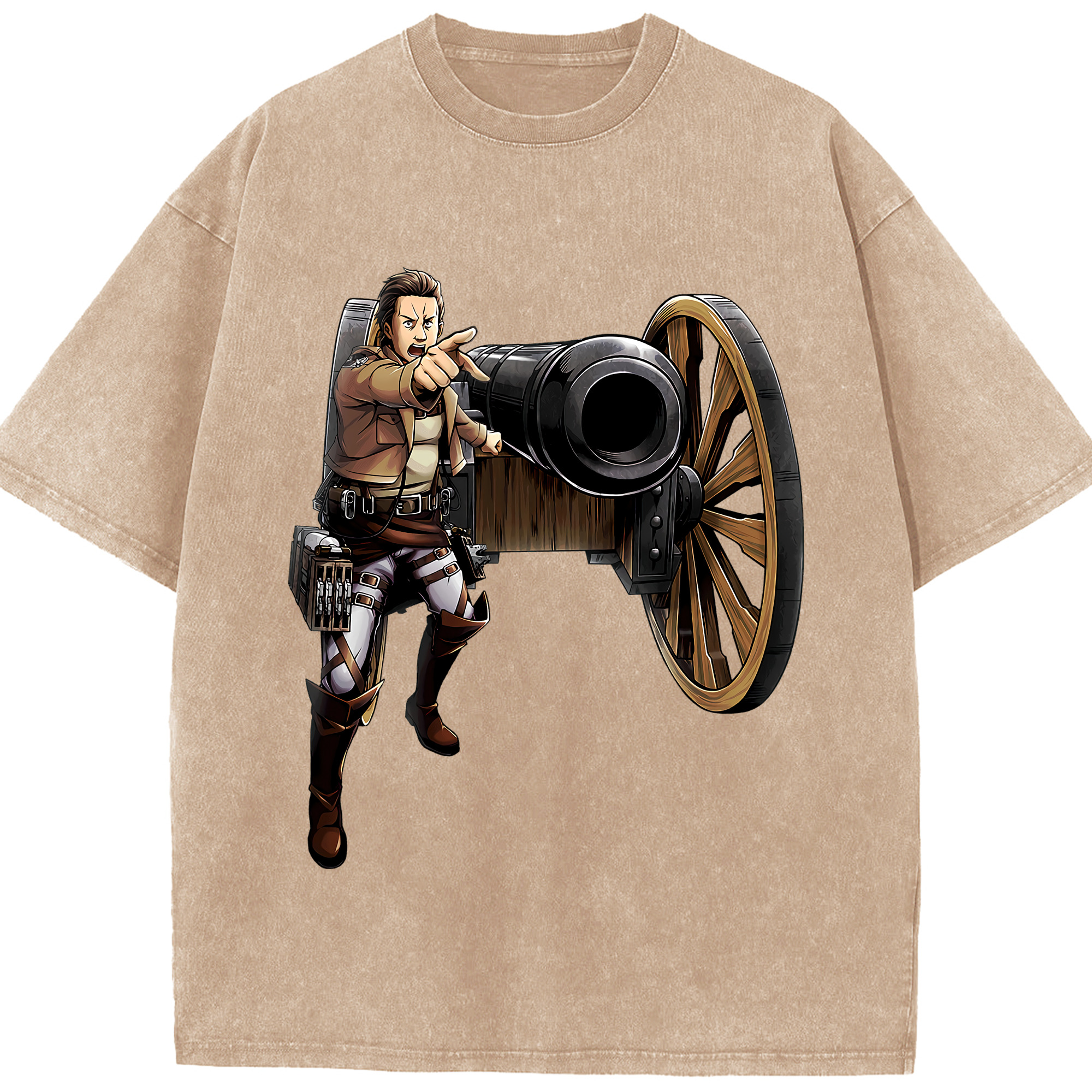 （画像用） 進撃の巨人 Attack on Titan 綿100% ヴィンテージ風 半袖Tシャツ（フロントプリント）