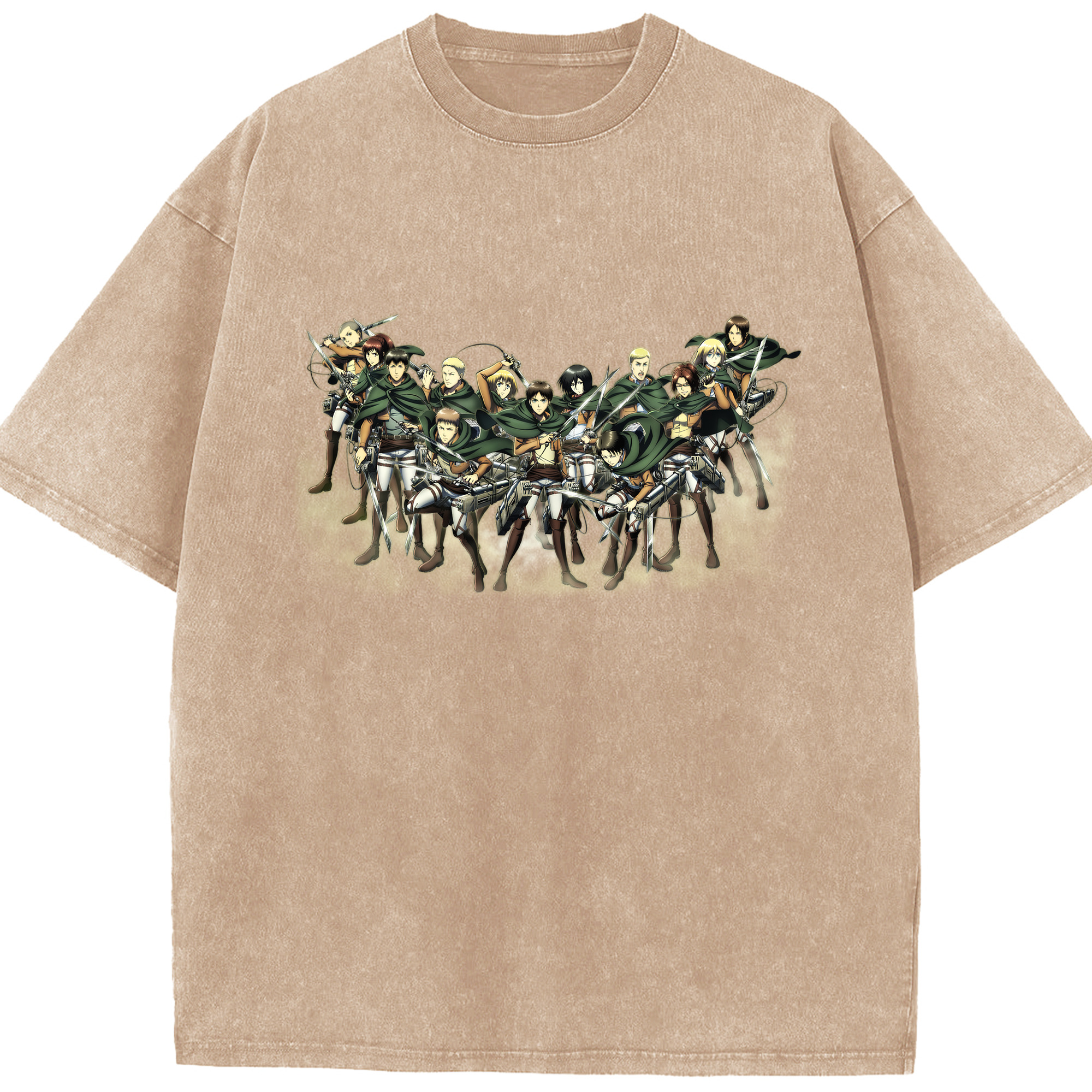 （画像用） 進撃の巨人 Attack on Titan 綿100% ヴィンテージ風 半袖Tシャツ（フロントプリント）