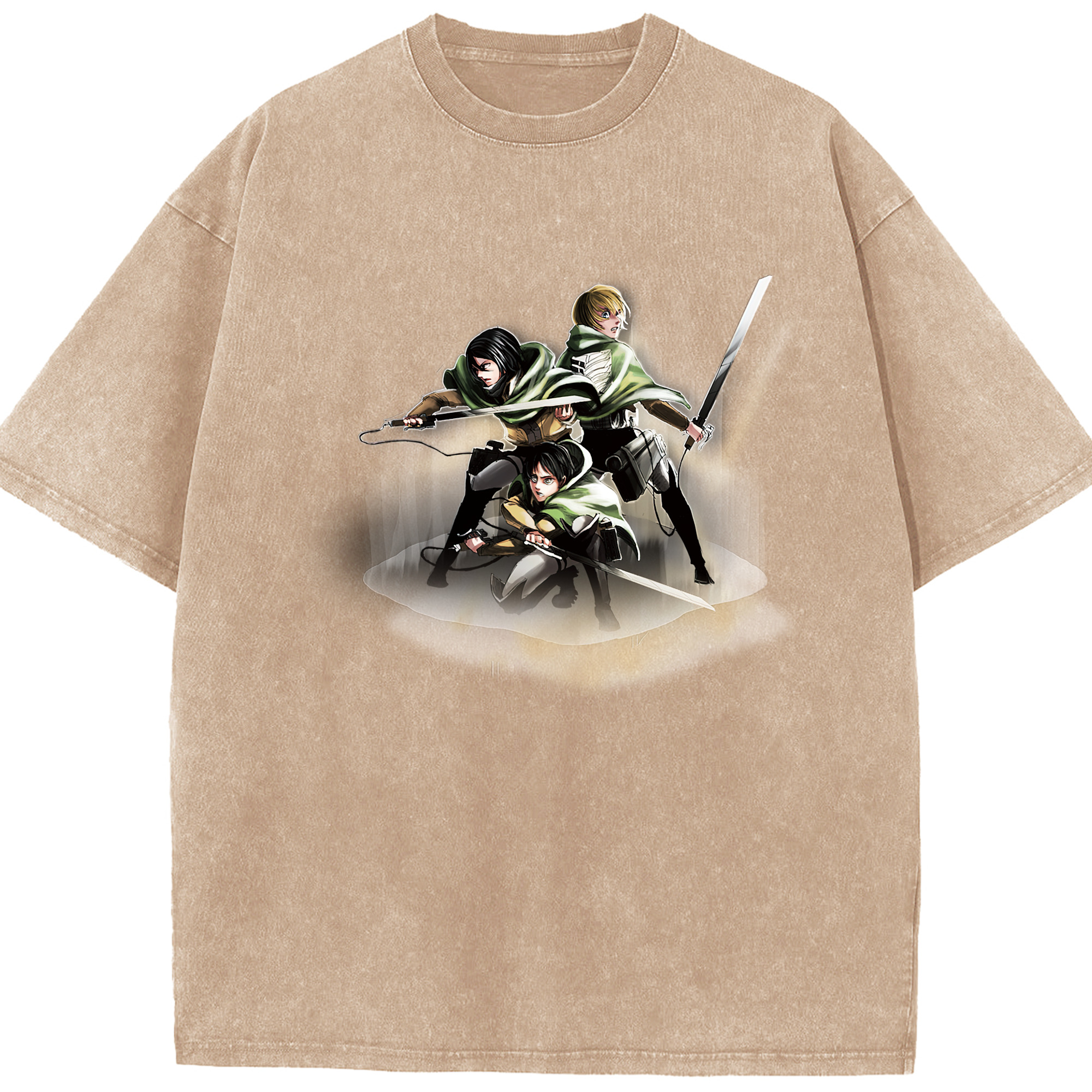 （画像用） 進撃の巨人 Attack on Titan 綿100% ヴィンテージ風 半袖Tシャツ（フロントプリント）