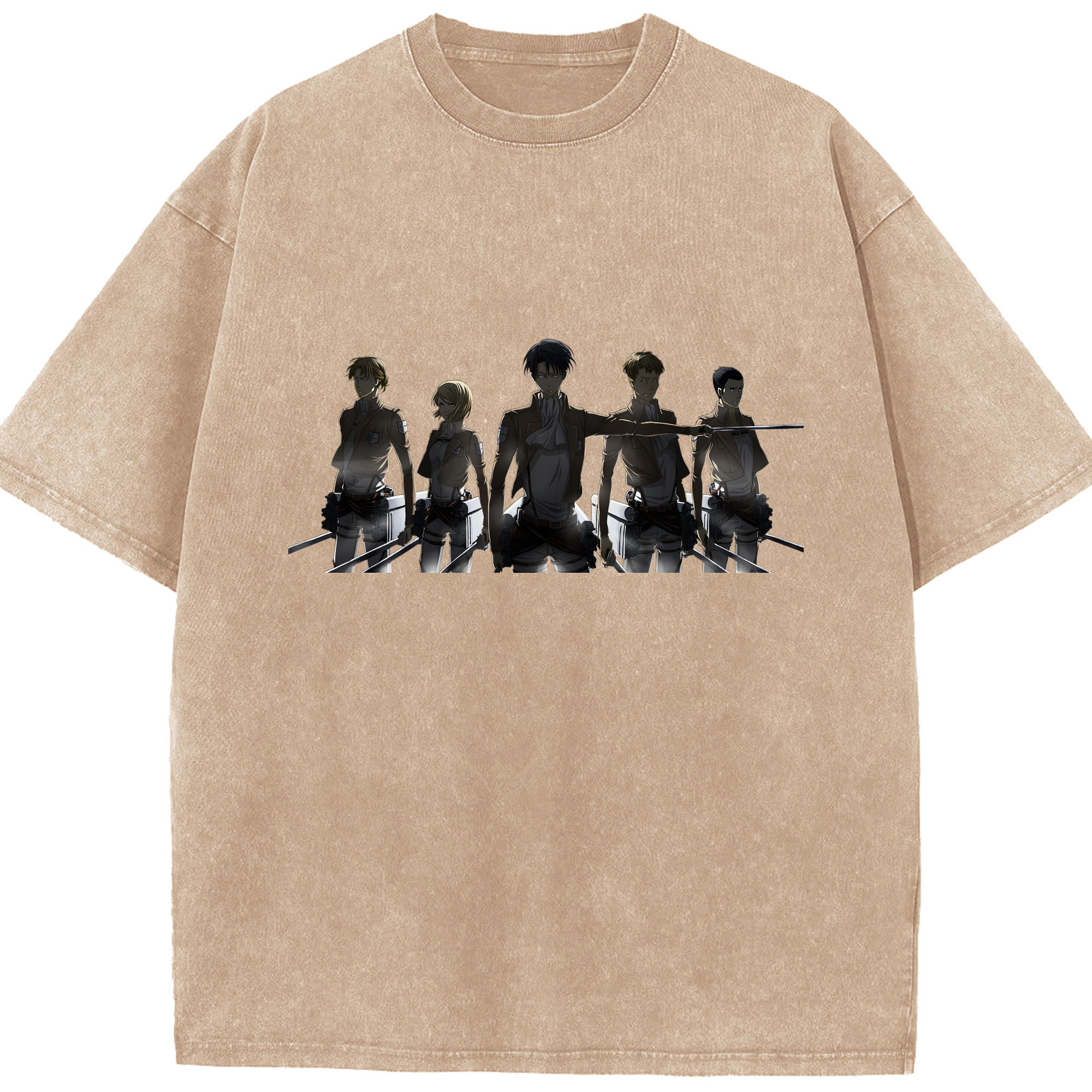 （画像用） 進撃の巨人 Attack on Titan 綿100% ヴィンテージ風 半袖Tシャツ（フロントプリント）