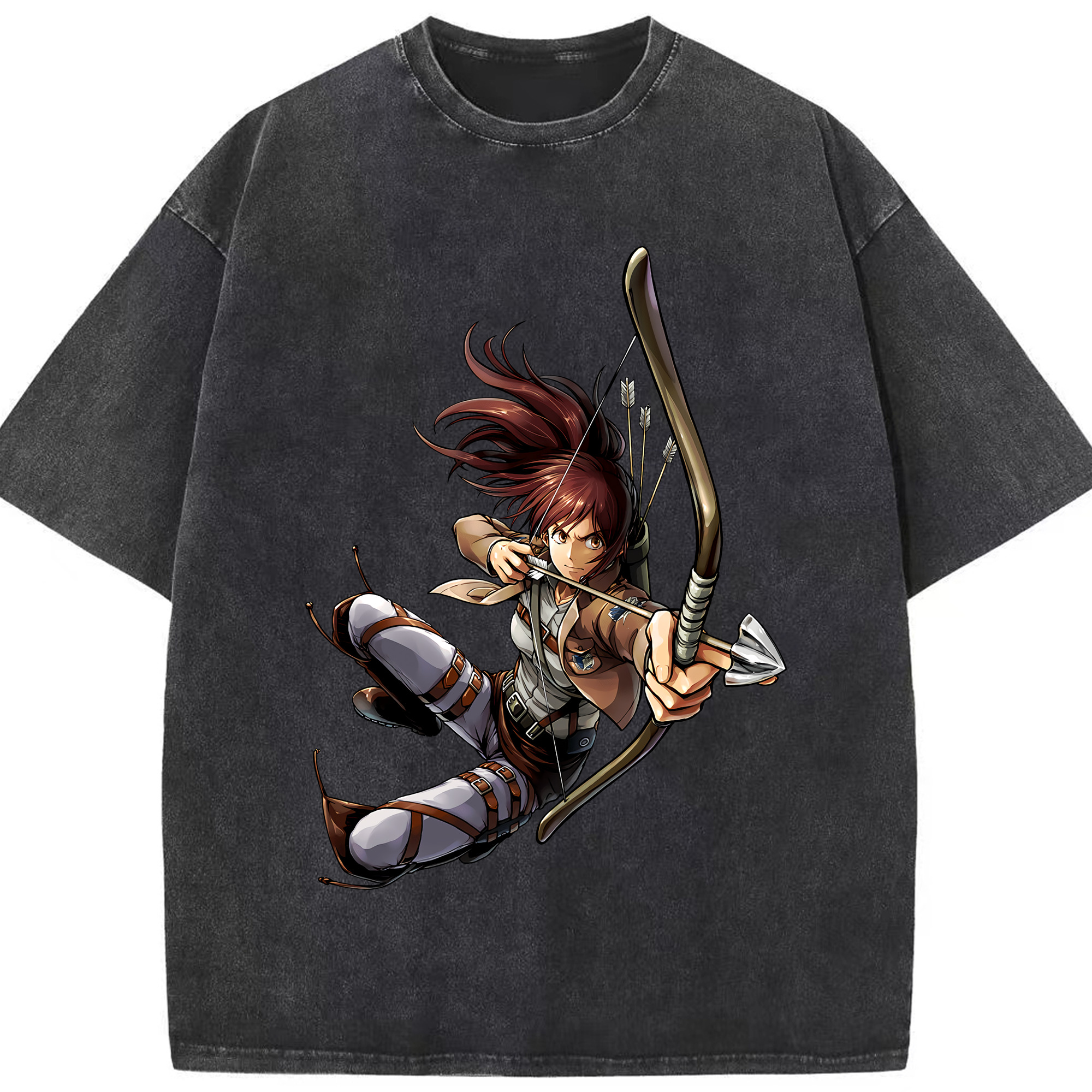 （画像用） 進撃の巨人 サシャ·ブラウス Attack on Titan Sasha Blaus 綿100% ヴィンテージ風 半袖Tシャツ（フロントプリント）