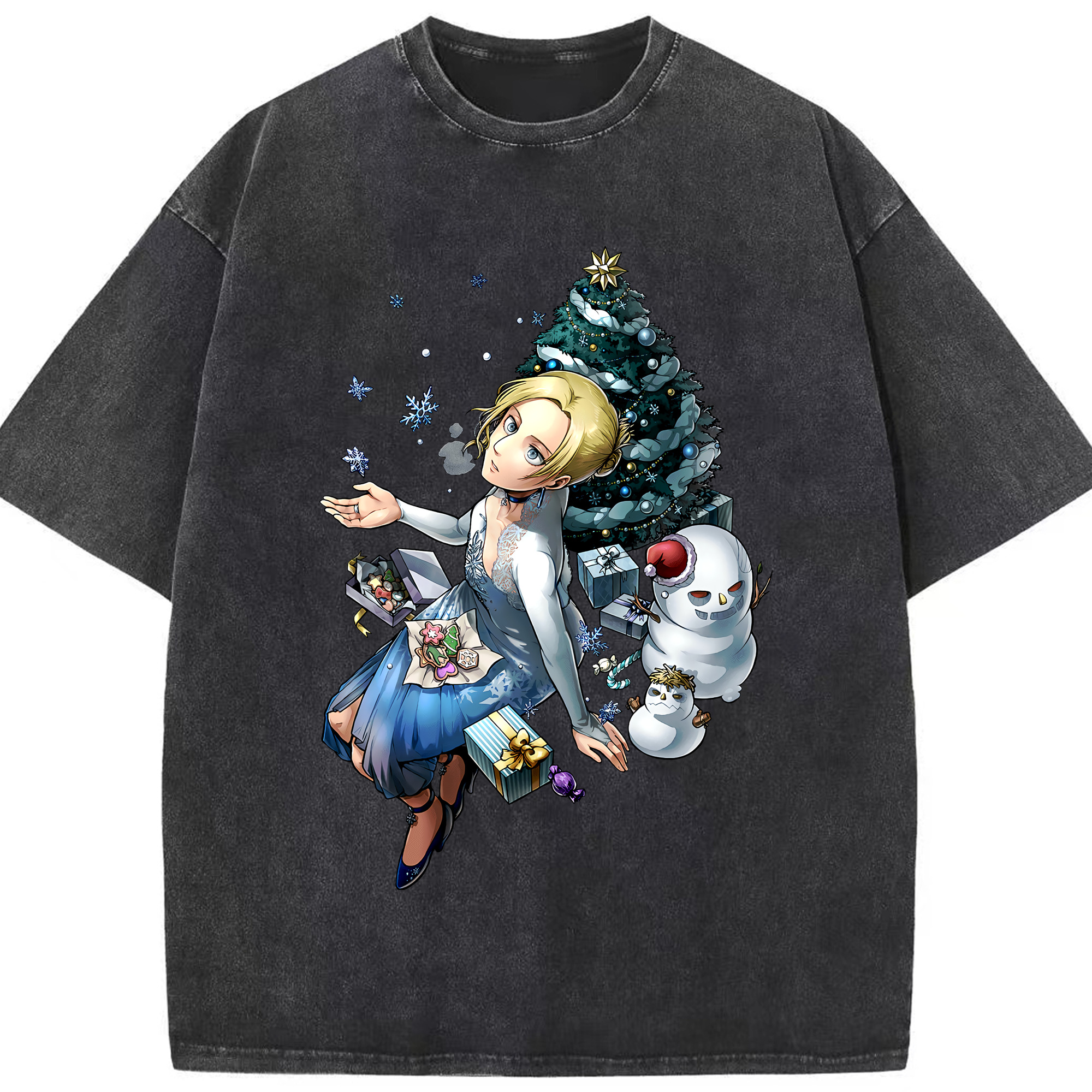 （画像用） 進撃の巨人 アニ・レオンハート Attack on Titan Annie Leonhart 綿100% ヴィンテージ風 半袖Tシャツ（フロントプリント）