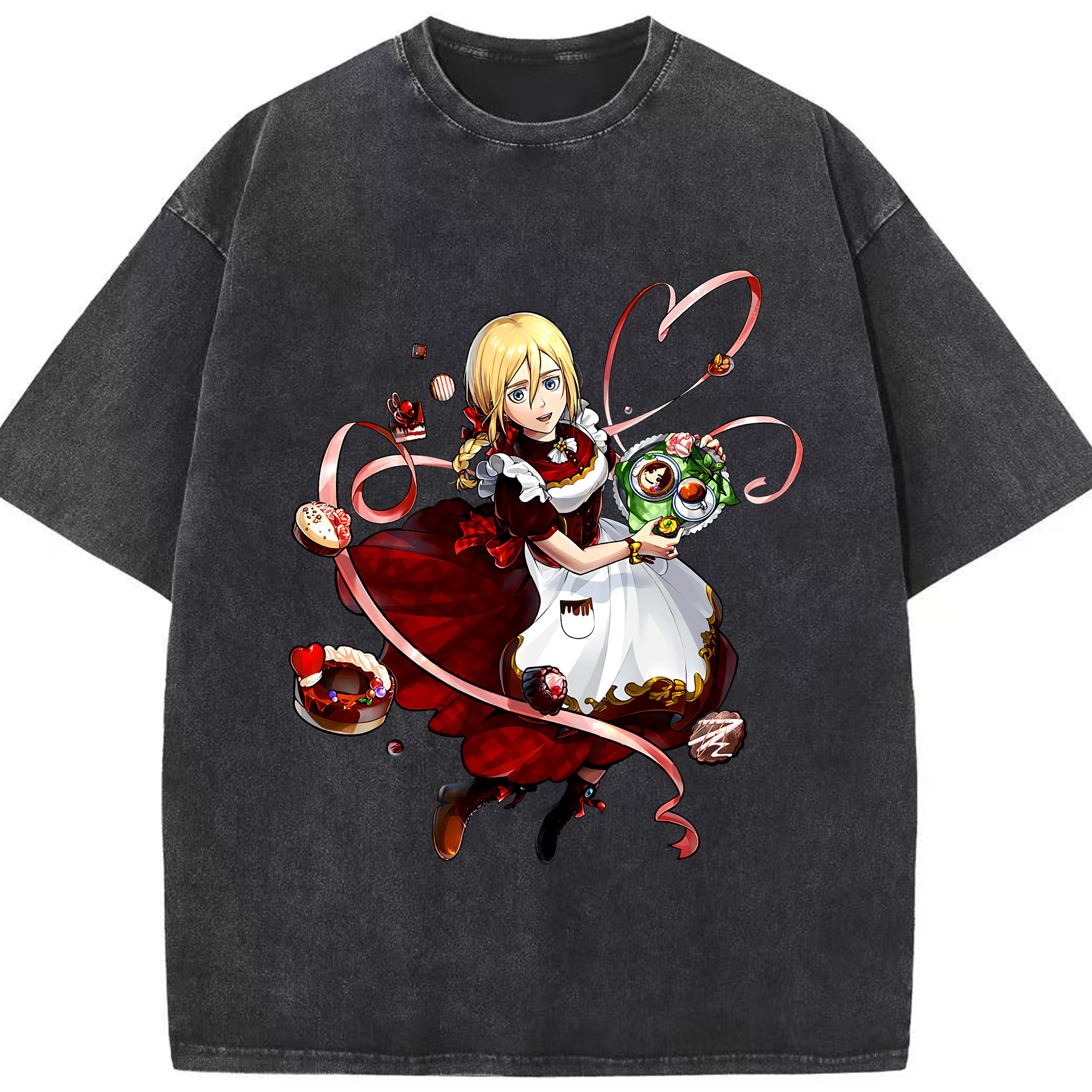 （画像用） 進撃の巨人 クリスタ·レンズ Attack on Titan Christa Lenz 綿100% ヴィンテージ風 半袖Tシャツ（フロントプリント）