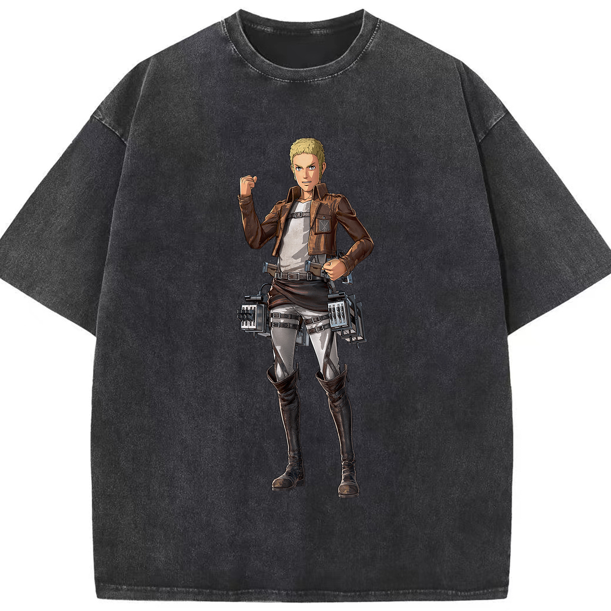 （画像用） 進撃の巨人 ライナー・ブラウン Attack on Titan Reiner Braun 綿100% ヴィンテージ風 半袖Tシャツ（フロントプリント）