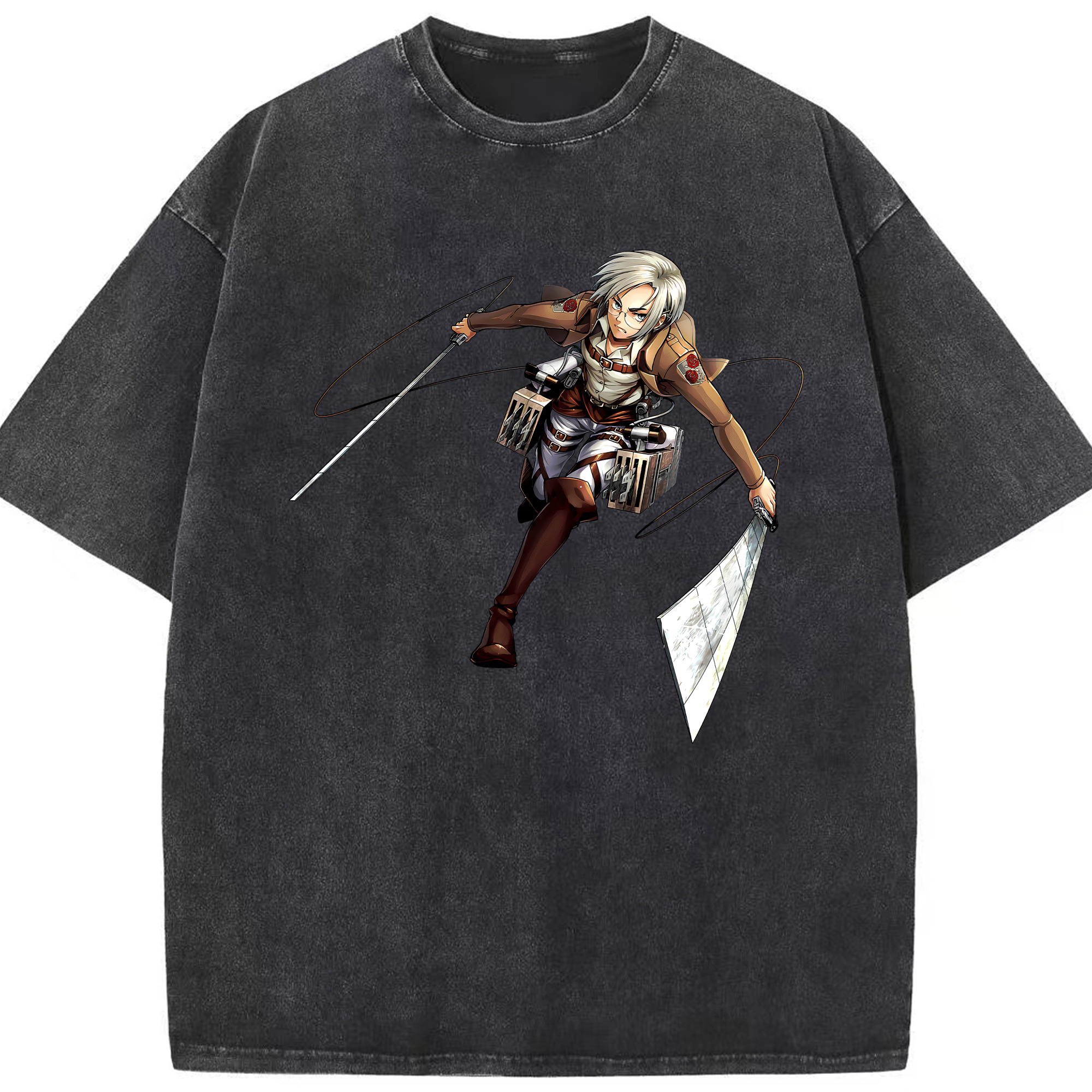 （画像用）  綿100% ヴィンテージ風 半袖Tシャツ（フロントプリント）