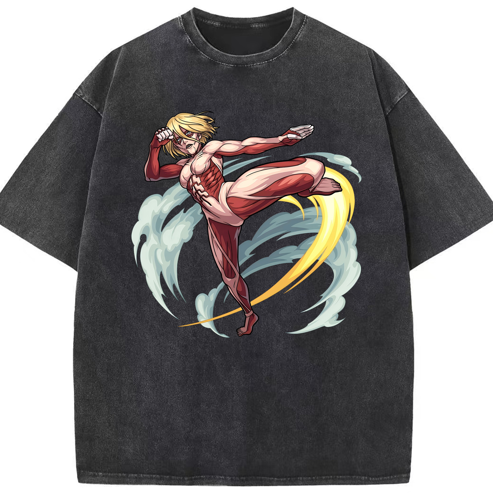 （画像用） 進撃の巨人 Attack on Titan 綿100% ヴィンテージ風 半袖Tシャツ（フロントプリント）