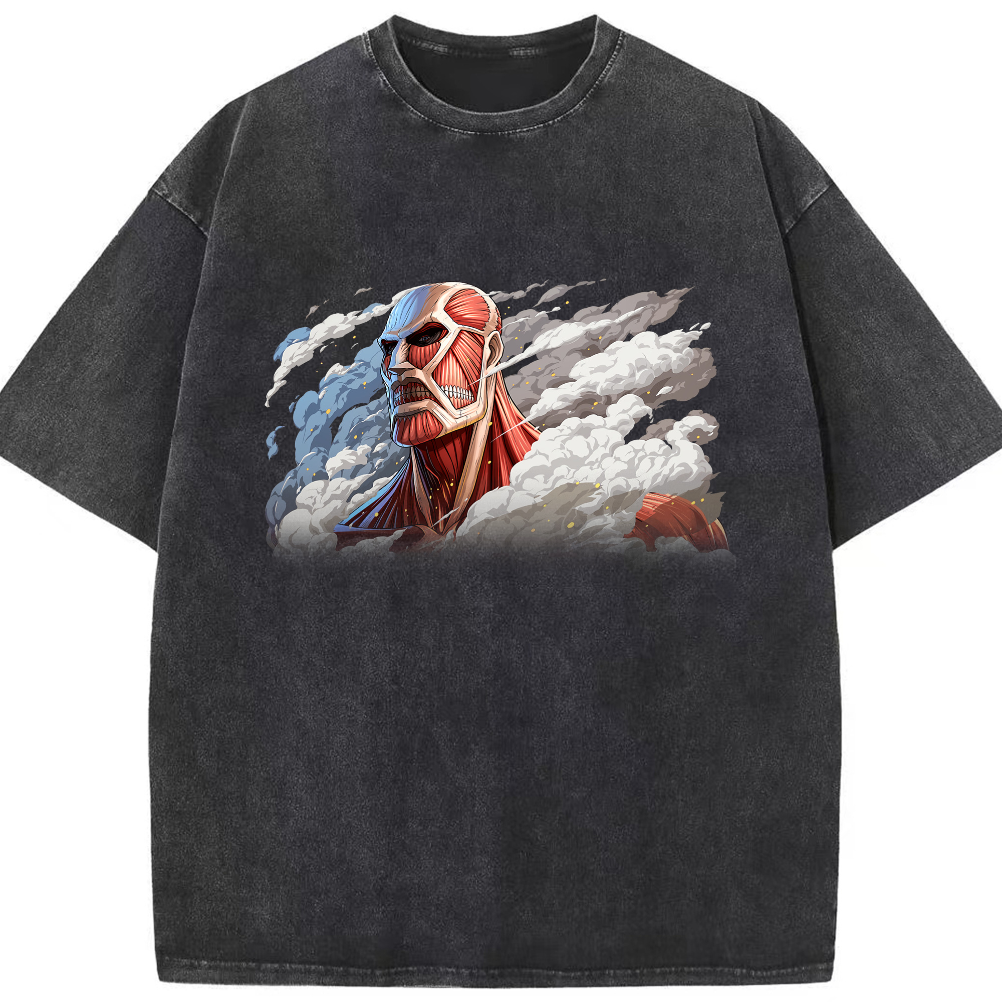 （画像用） 進撃の巨人 Attack on Titan 綿100% ヴィンテージ風 半袖Tシャツ（フロントプリント）