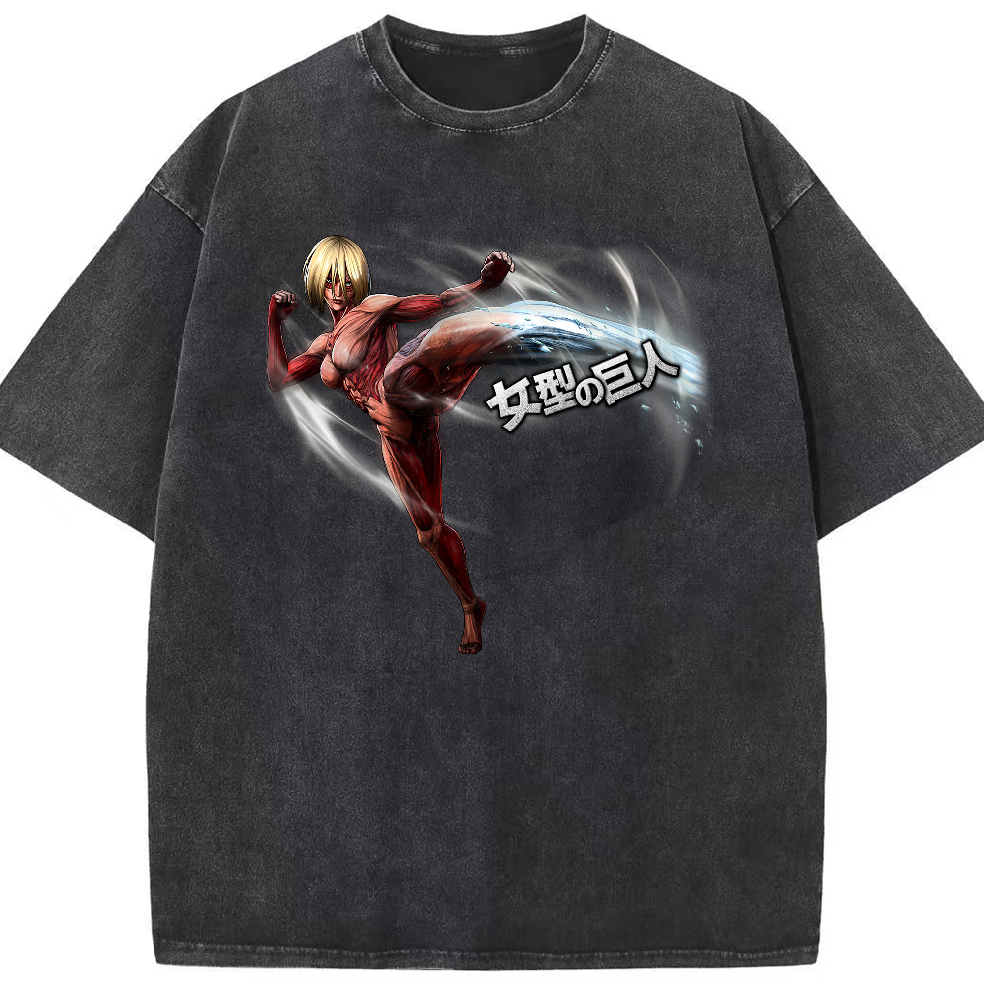 （画像用） 進撃の巨人 Attack on Titan 綿100% ヴィンテージ風 半袖Tシャツ（フロントプリント）