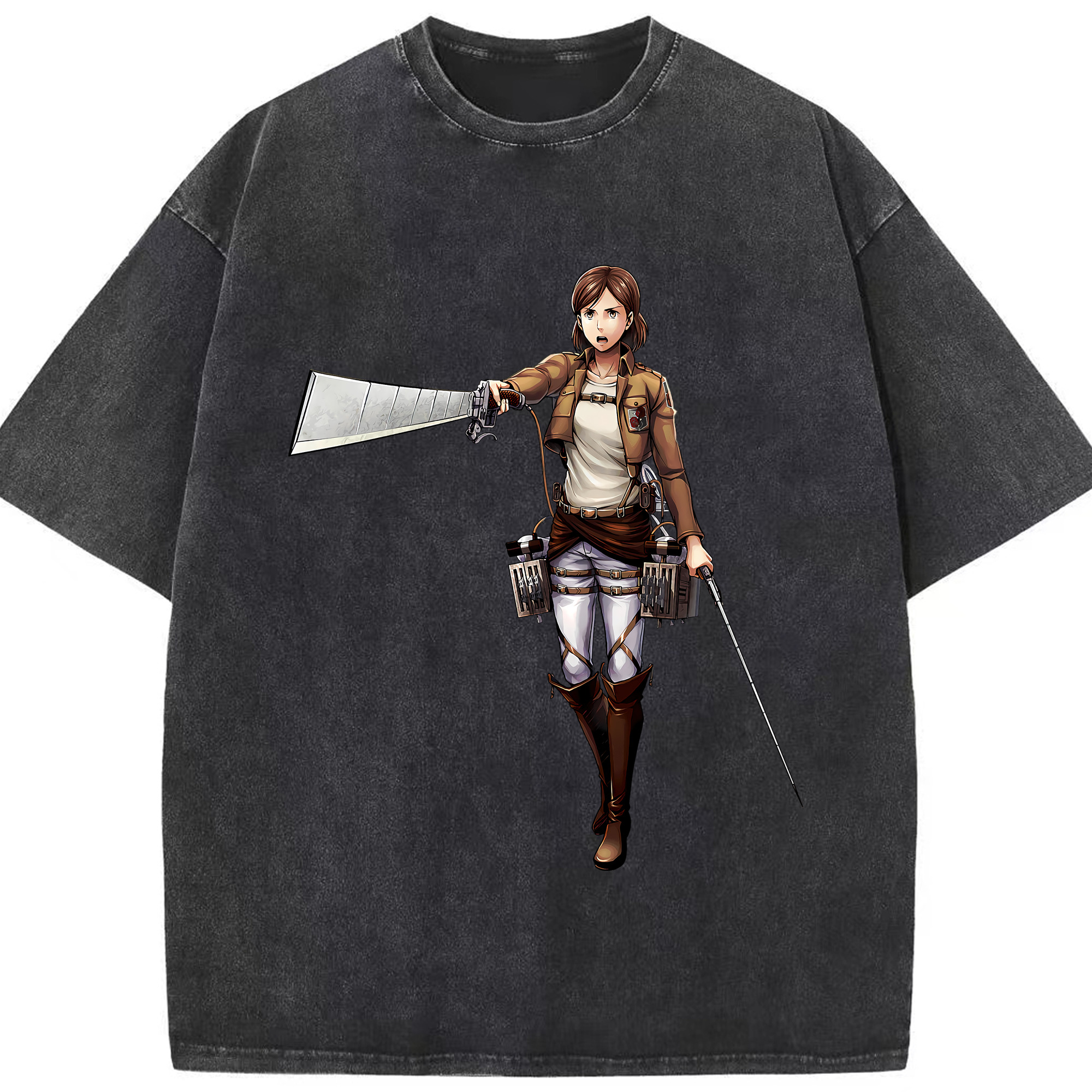 （画像用） 進撃の巨人 Attack on Titan 綿100% ヴィンテージ風 半袖Tシャツ（フロントプリント）