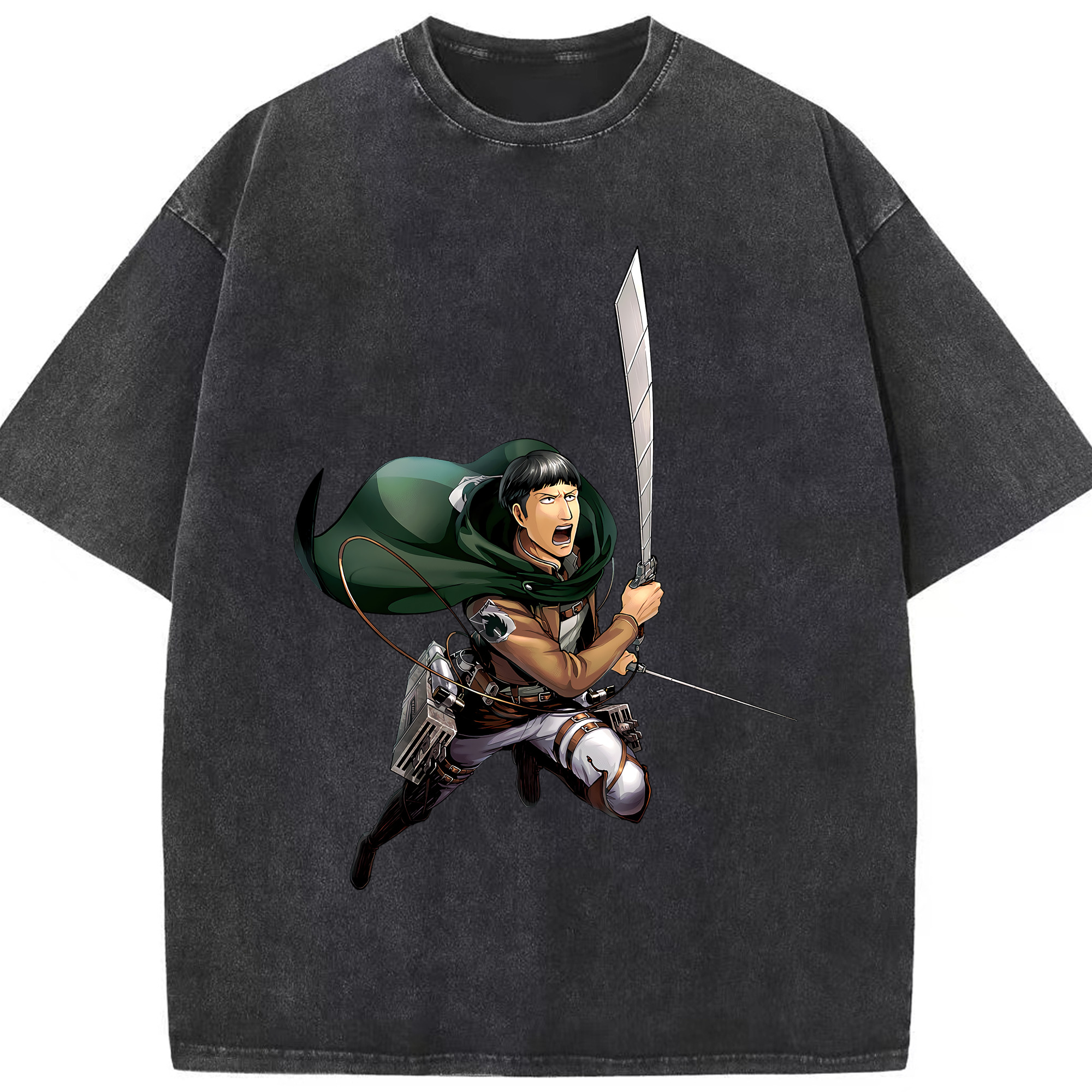 （画像用） 進撃の巨人 Attack on Titan 綿100% ヴィンテージ風 半袖Tシャツ（フロントプリント）