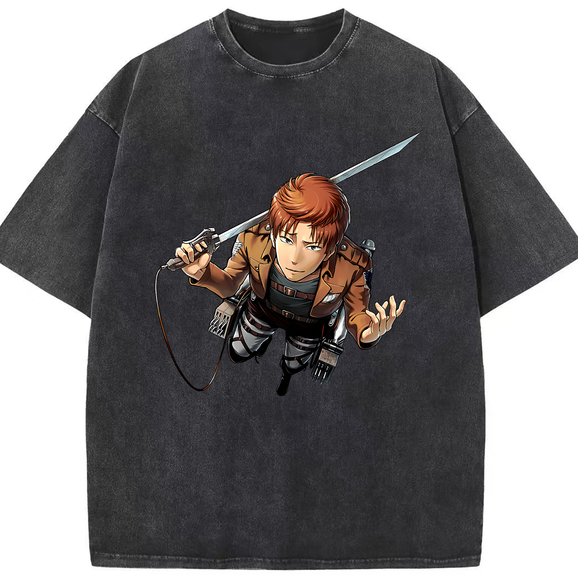 （画像用） 進撃の巨人 Attack on Titan 綿100% ヴィンテージ風 半袖Tシャツ（フロントプリント）