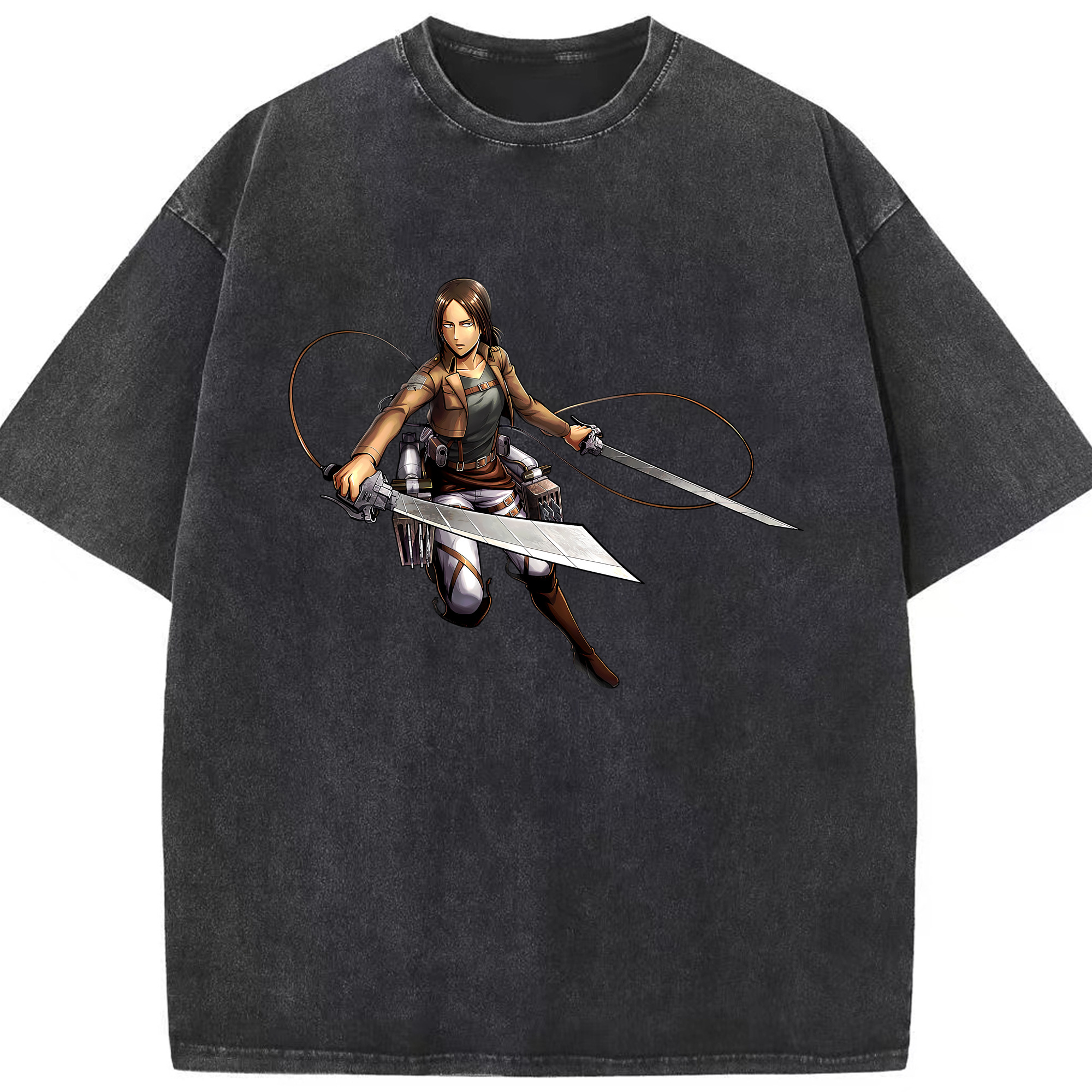 （画像用） 進撃の巨人 Attack on Titan 綿100% ヴィンテージ風 半袖Tシャツ（フロントプリント）
