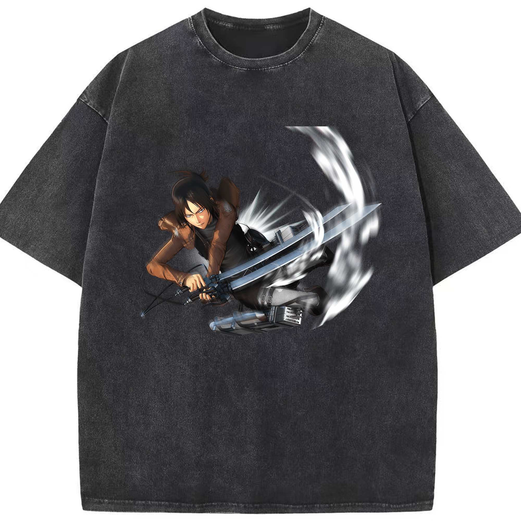 （画像用） 進撃の巨人 Attack on Titan 綿100% ヴィンテージ風 半袖Tシャツ（フロントプリント）