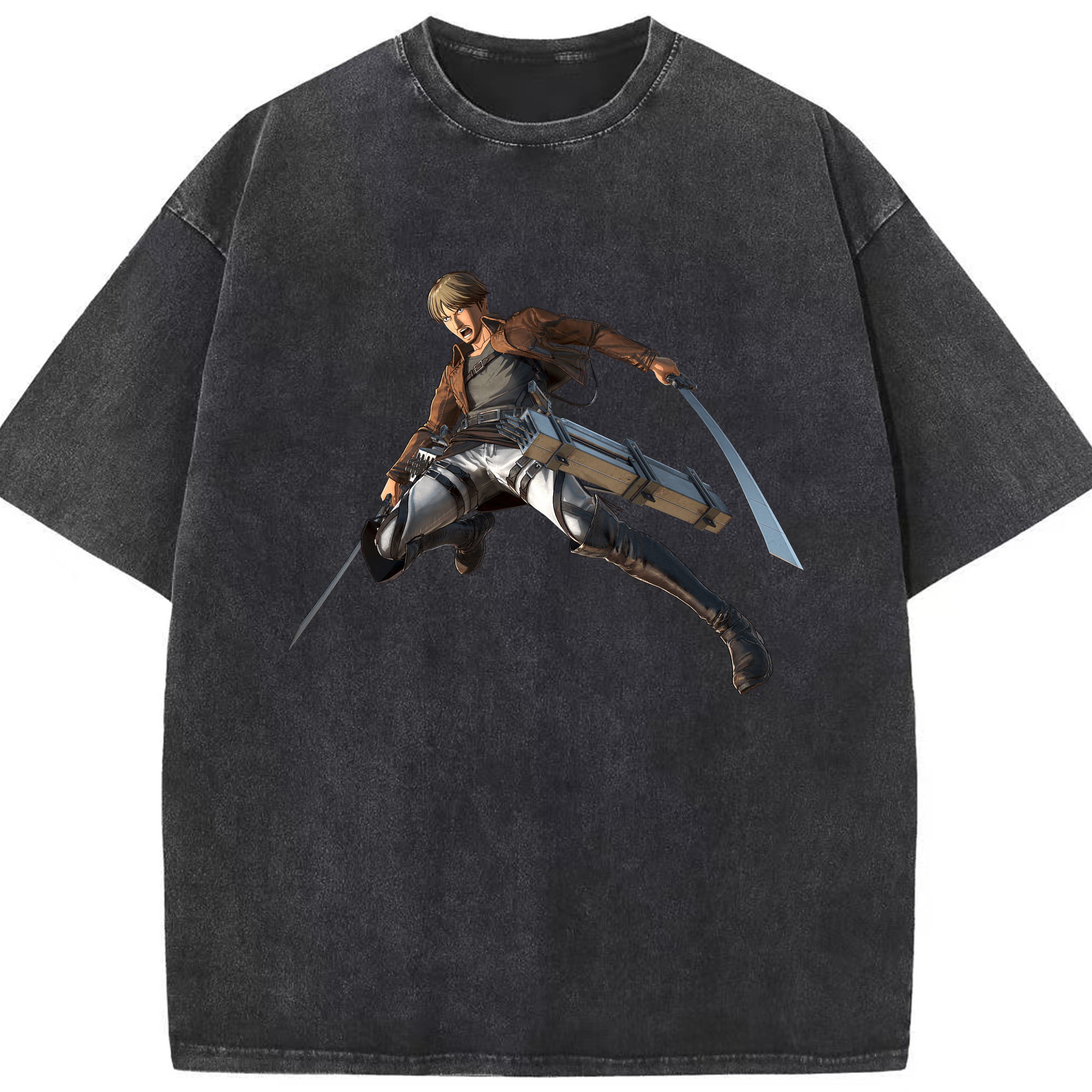 （画像用） 進撃の巨人 Attack on Titan 綿100% ヴィンテージ風 半袖Tシャツ（フロントプリント）