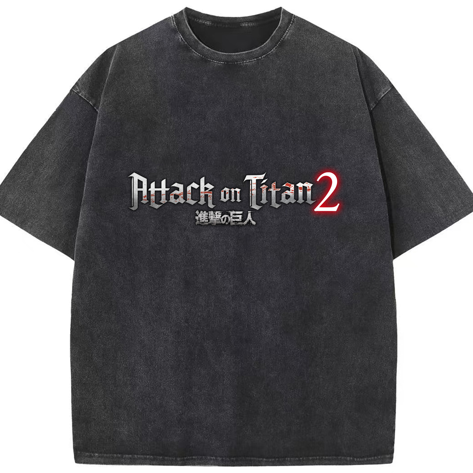 （画像用） 進撃の巨人 Attack on Titan 綿100% ヴィンテージ風 半袖Tシャツ（フロントプリント）