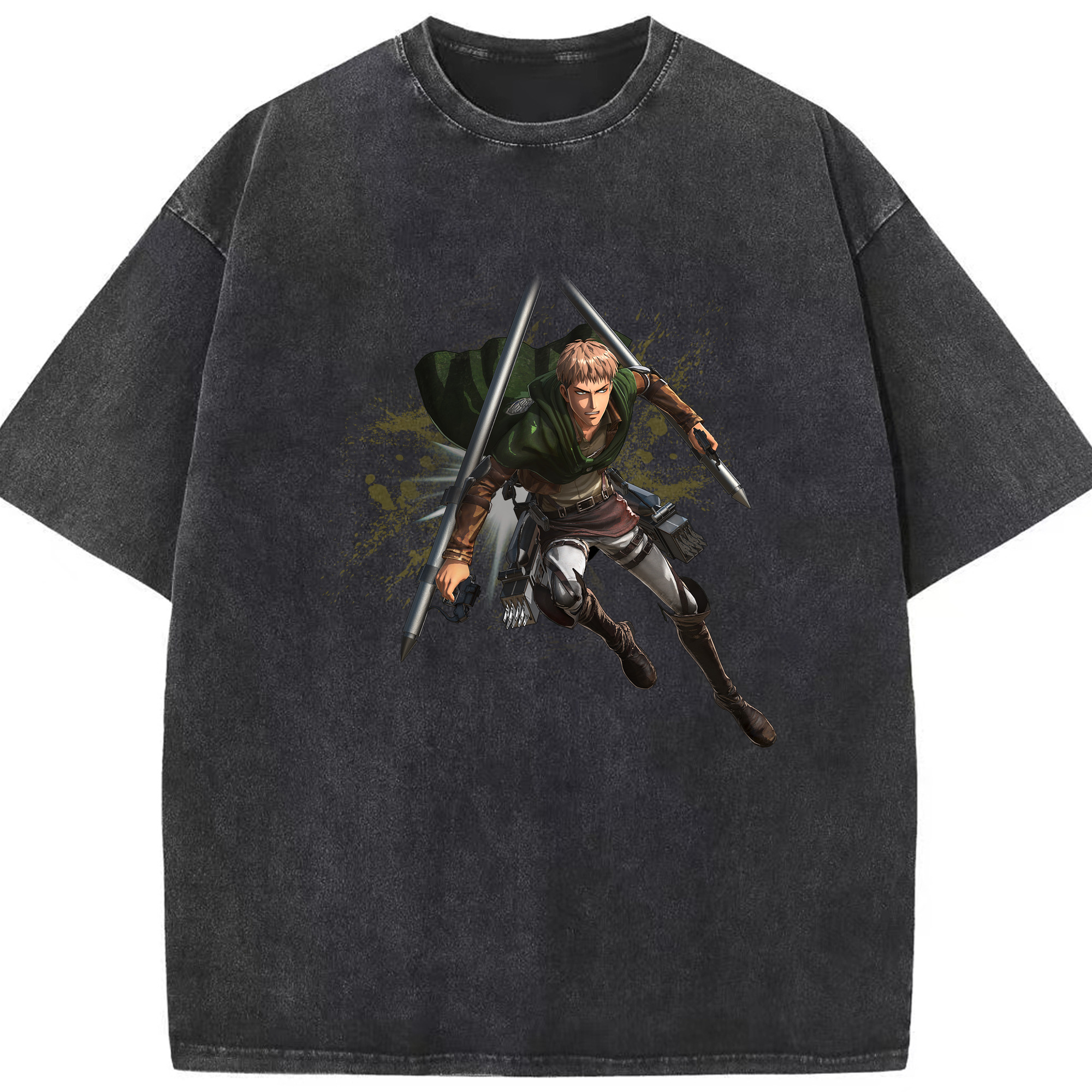 （画像用） 進撃の巨人 ジャン・キルシュタイン Attack on Titan Jean Kirstein 綿100% ヴィンテージ風 半袖Tシャツ（フロントプリント）