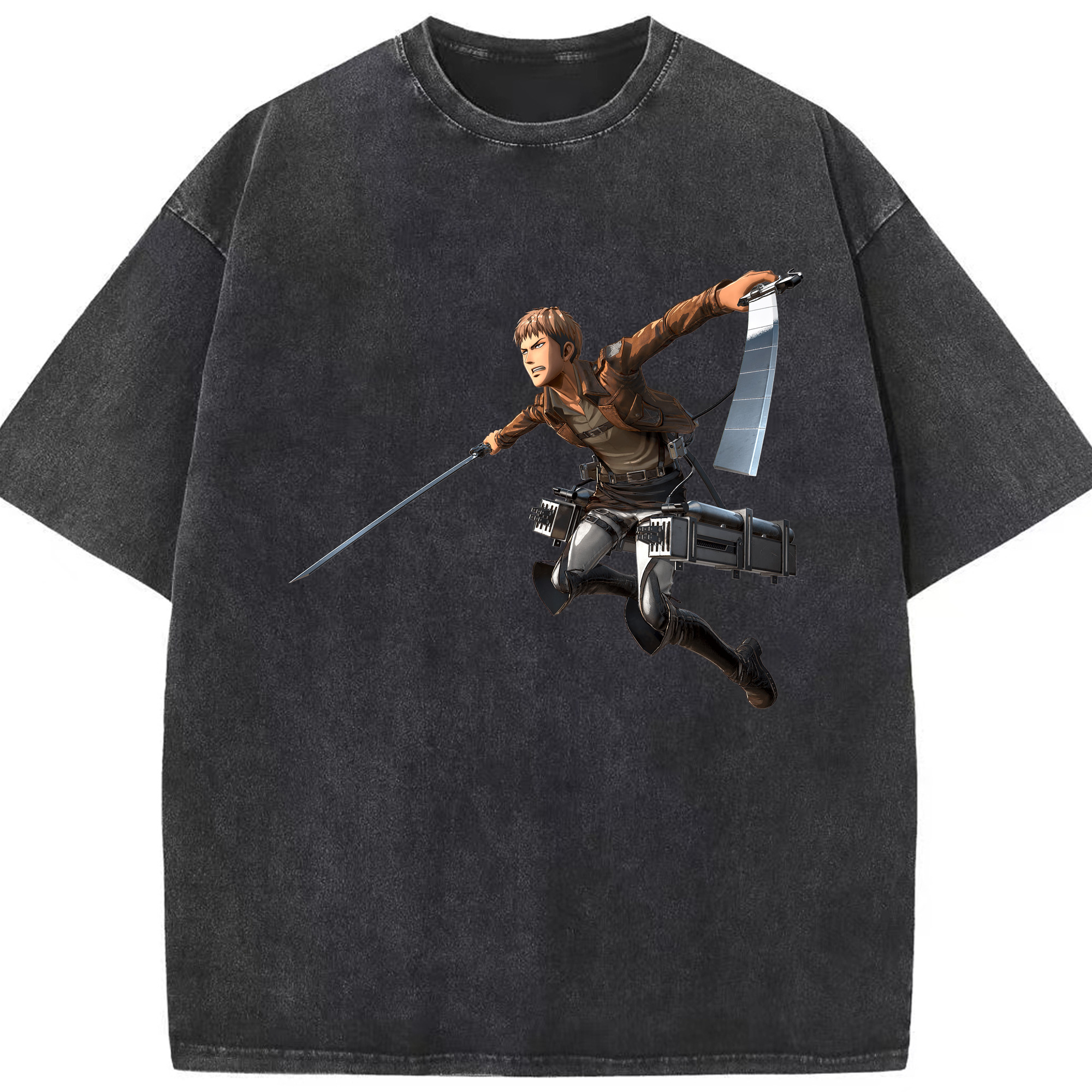 （画像用） 進撃の巨人 ジャン・キルシュタイン Attack on Titan Jean Kirstein 綿100% ヴィンテージ風 半袖Tシャツ（フロントプリント）