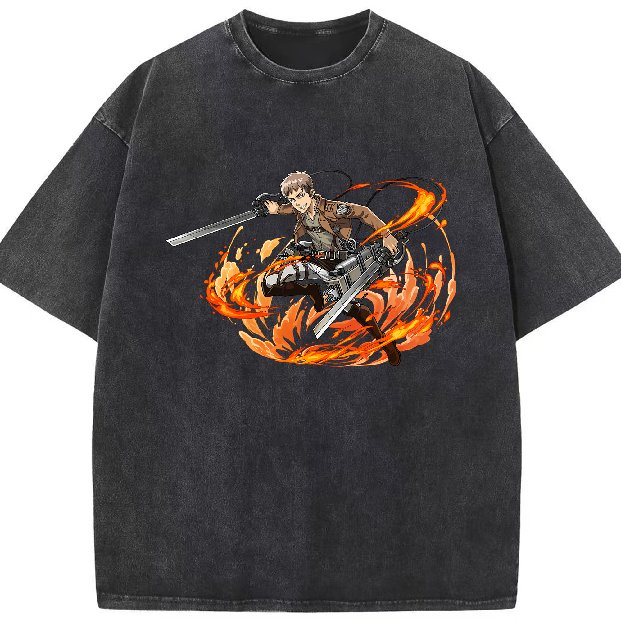 （画像用） 進撃の巨人 ジャン・キルシュタイン Attack on Titan Jean Kirstein 綿100% ヴィンテージ風 半袖Tシャツ（フロントプリント）