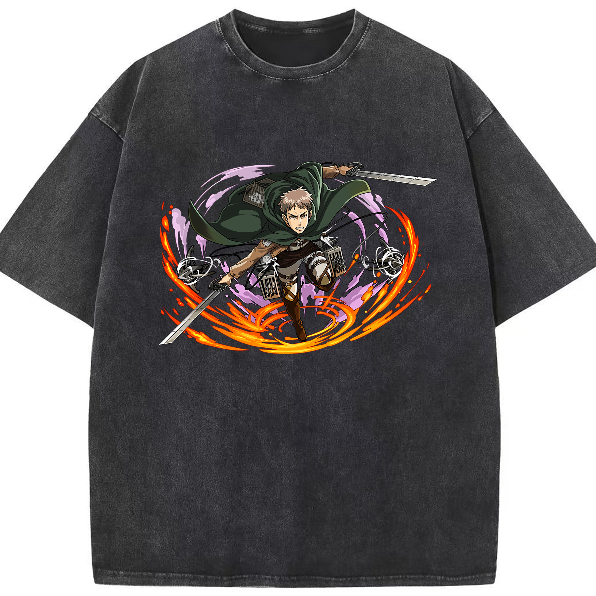 （画像用） 進撃の巨人 ジャン・キルシュタイン Attack on Titan Jean Kirstein 綿100% ヴィンテージ風 半袖Tシャツ（フロントプリント）