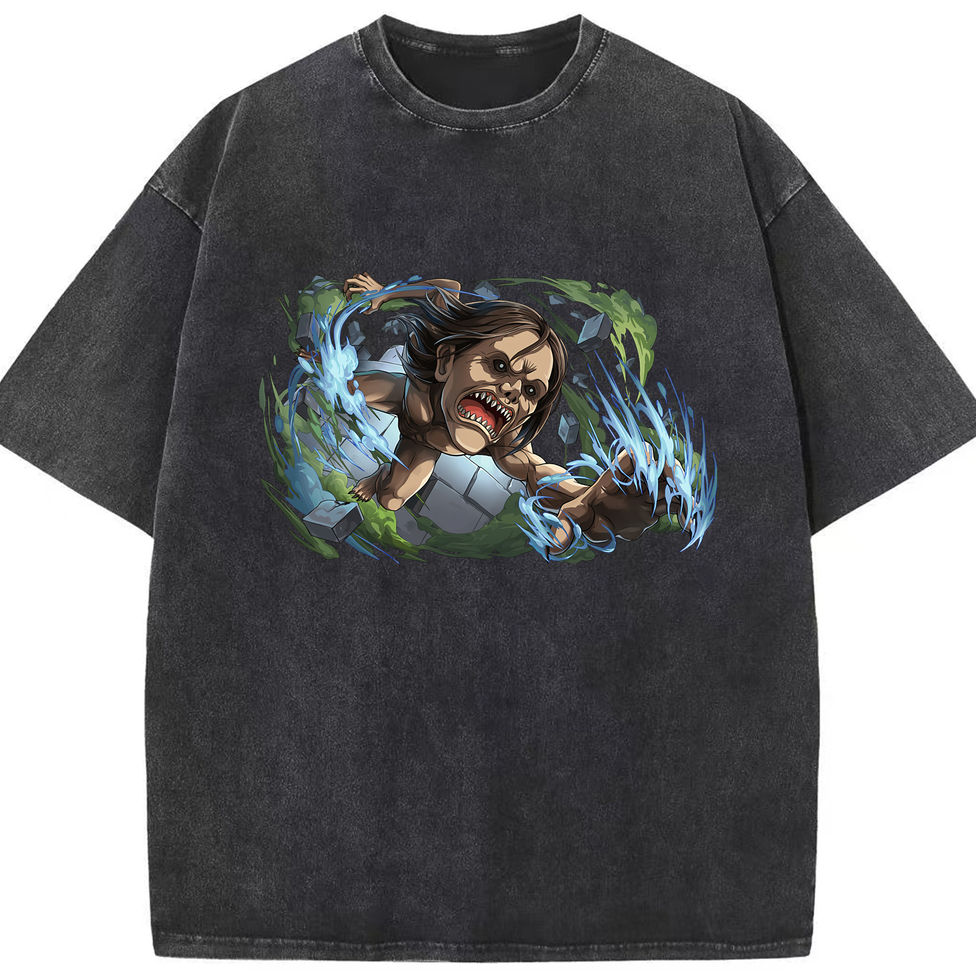 （画像用） 進撃の巨人 Attack on Titan 綿100% ヴィンテージ風 半袖Tシャツ（フロントプリント）