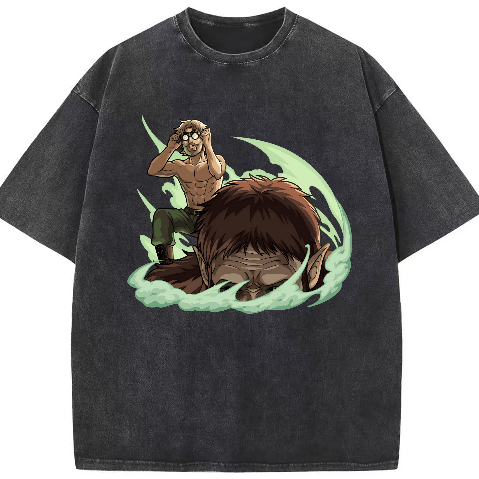 （画像用） 進撃の巨人 Attack on Titan 綿100% ヴィンテージ風 半袖Tシャツ（フロントプリント）