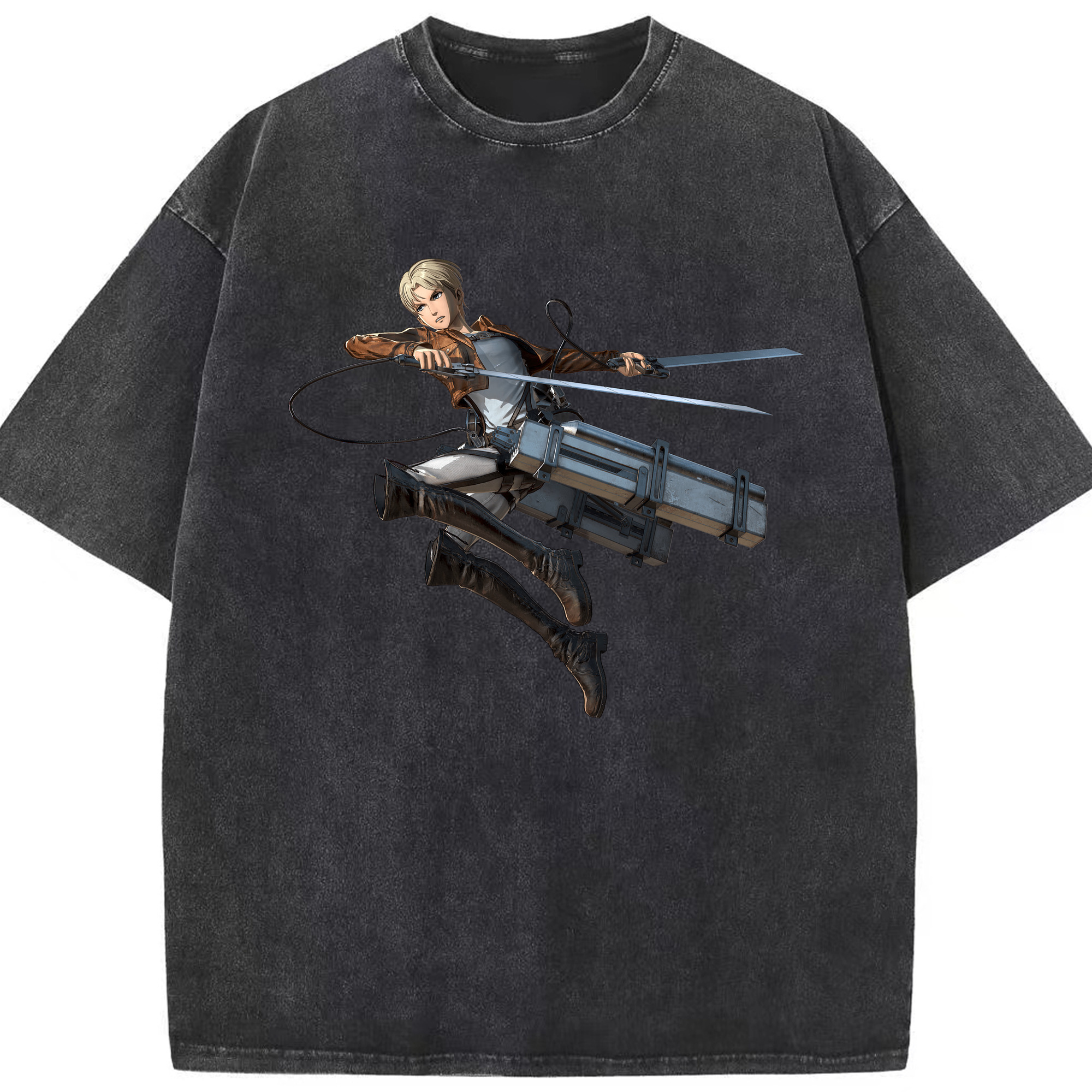 （画像用） 進撃の巨人 Attack on Titan 綿100% ヴィンテージ風 半袖Tシャツ（フロントプリント）