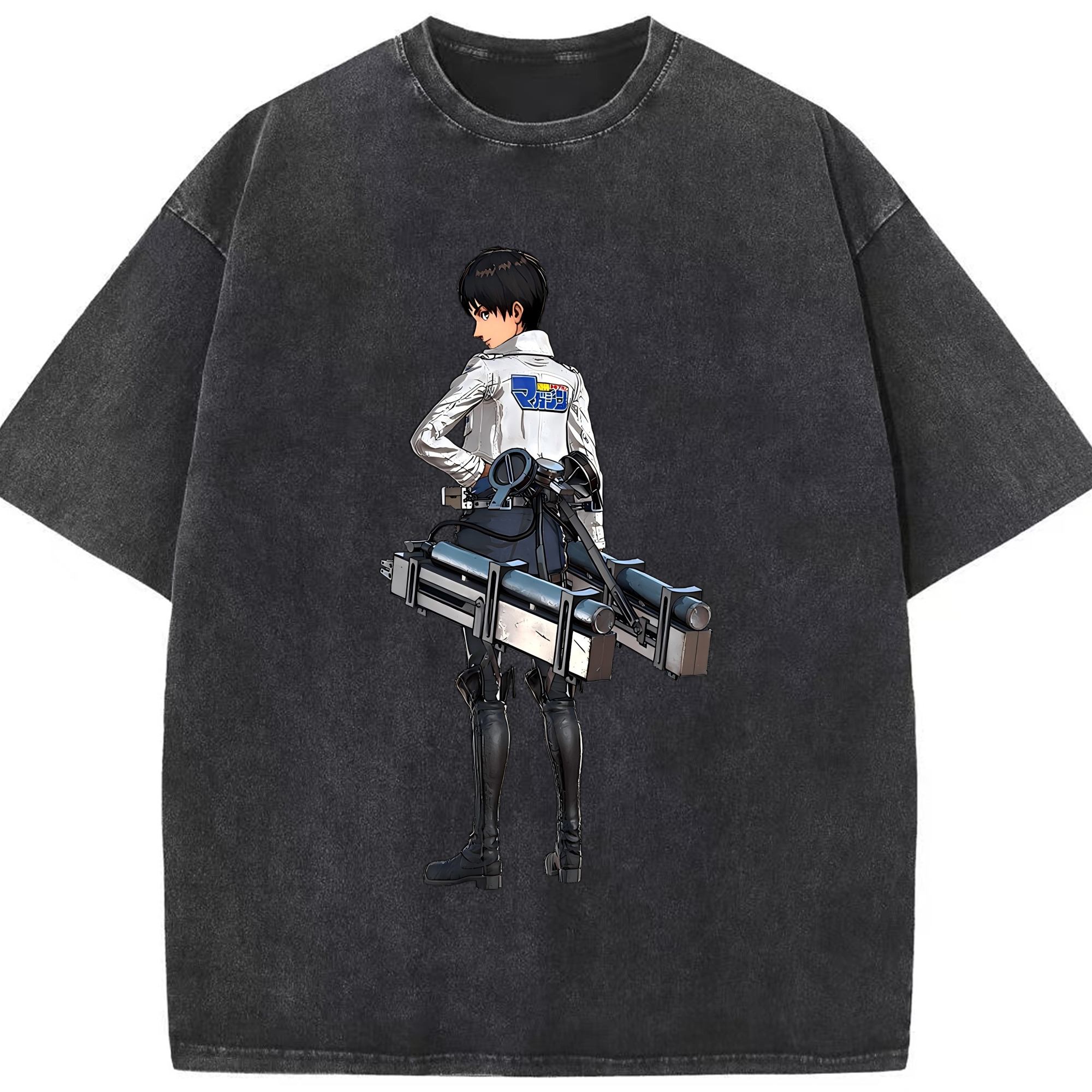 （画像用） 進撃の巨人 エレン･イェーガー Attack on Titan Eren Jäger 綿100% ヴィンテージ風 半袖Tシャツ（フロントプリント）
