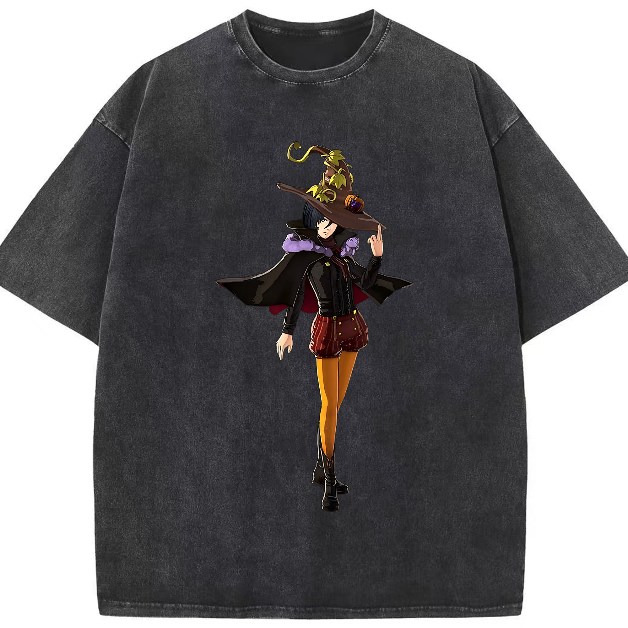 （画像用） 進撃の巨人 ミカサ·アッカーマン Attack on Titan Mikasa Ackerman 綿100% ヴィンテージ風 半袖Tシャツ（フロントプリント）